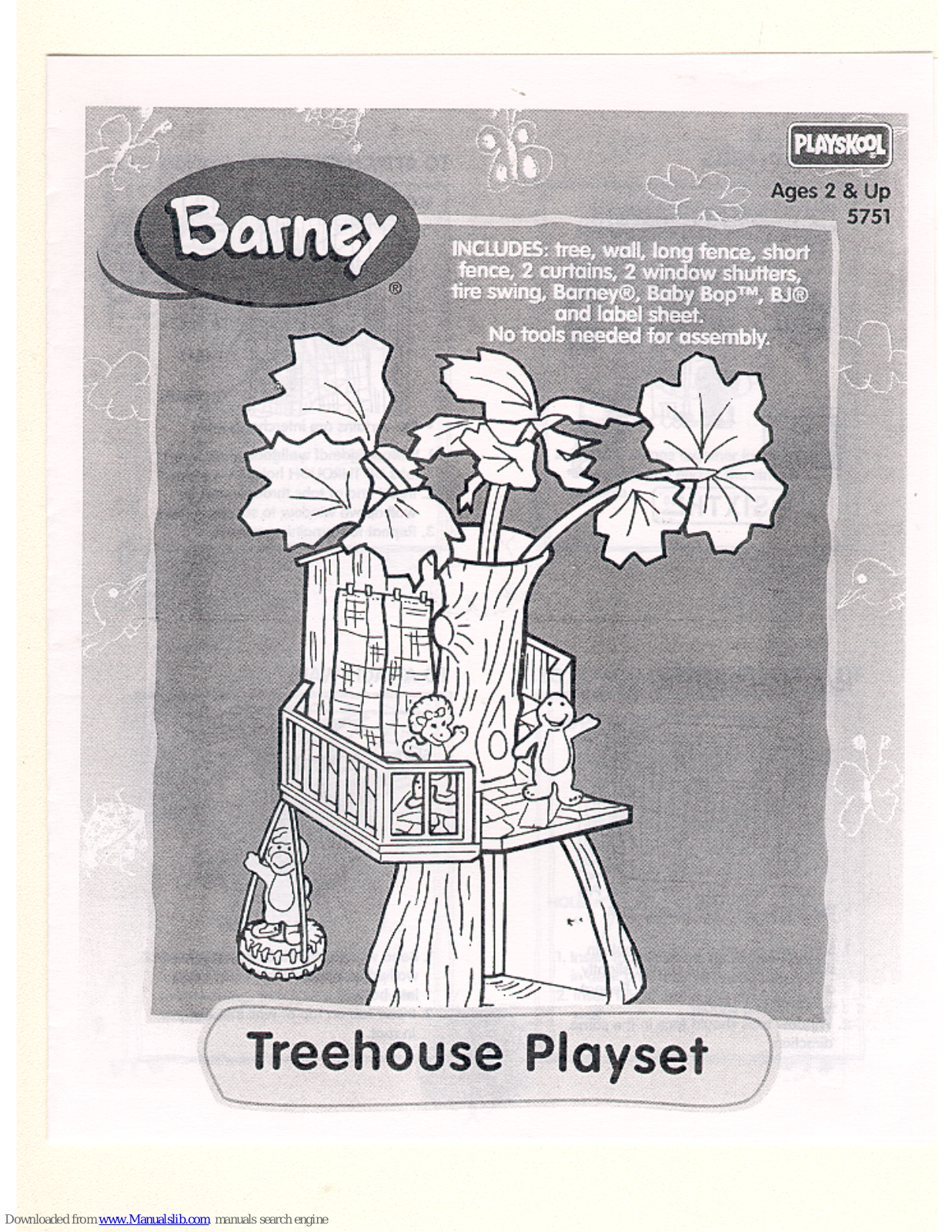 Playskool Barney Treehouse Playset, Barney Treehouse Playset 5751 Instructions Manual