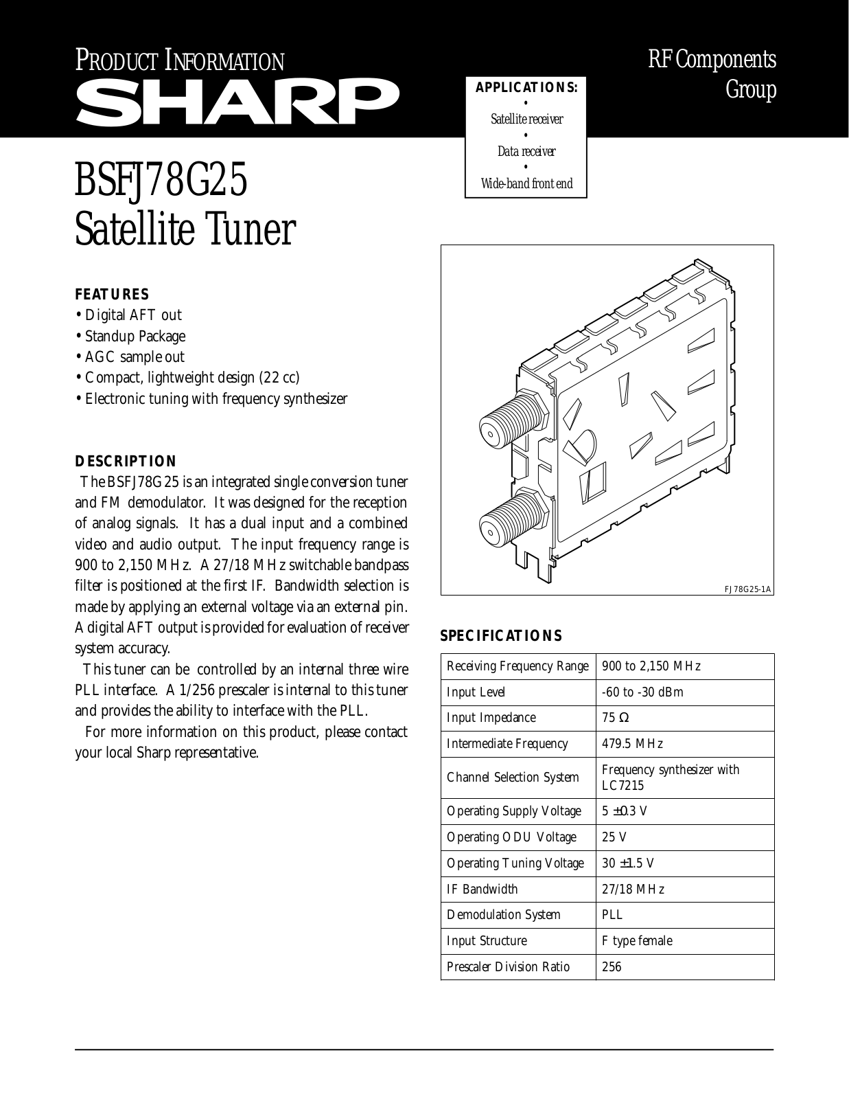 Sharp BSFJ78G25 Datasheet