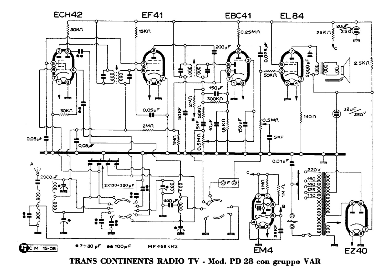 Trans Continents Radio pd28 schematic