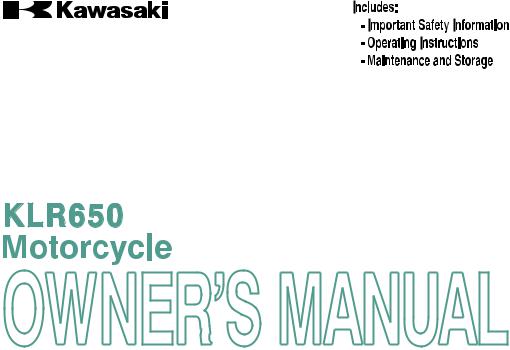 Kawasaki KLR650 2013 Owner's manual