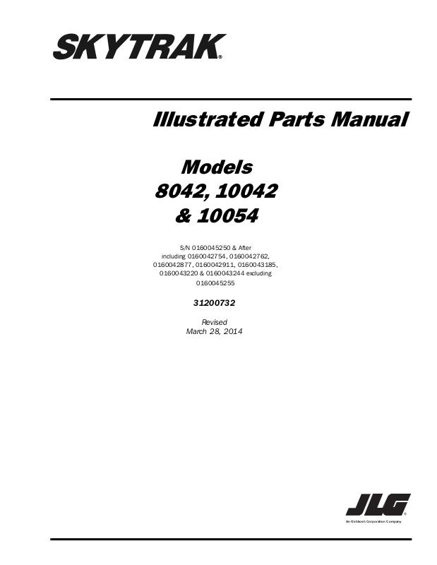 SkyTrak 8042 Parts Manual