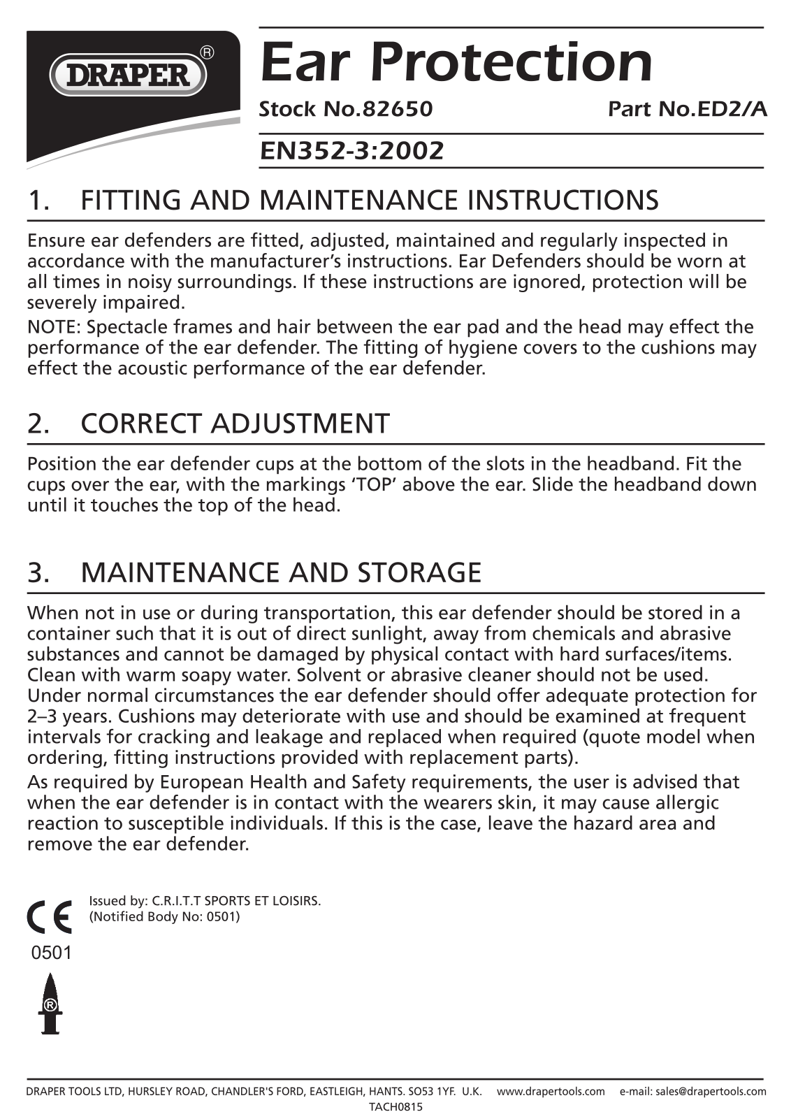 Draper Tools 82650 Instructions - ManualMachine.com