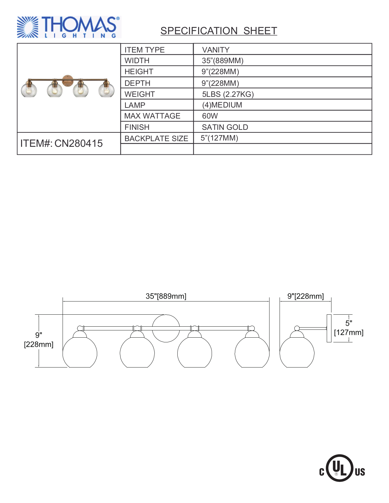 Thomas Lighting CN280415 User Manual - ManualMachine.com