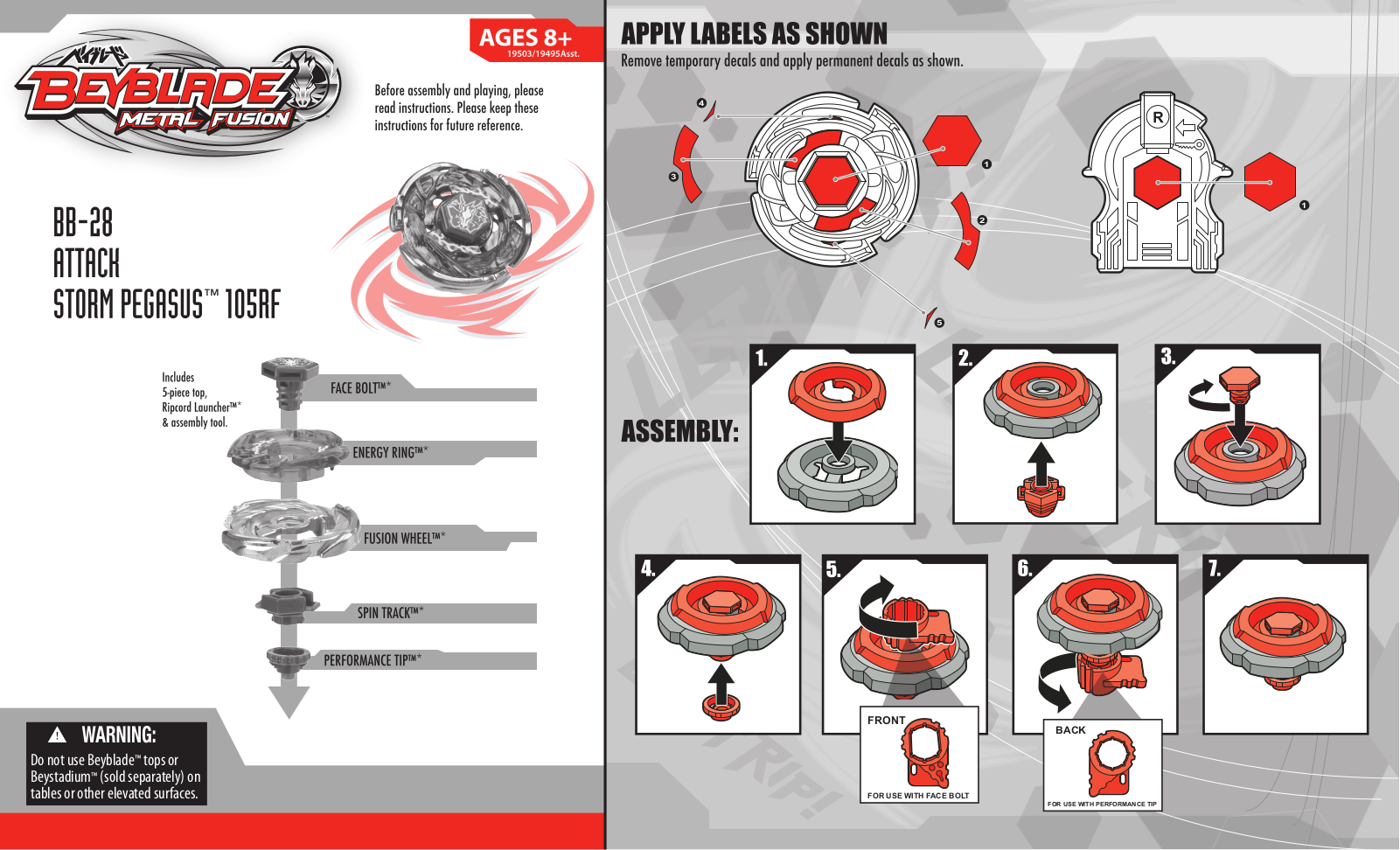 HASBRO Beyblade Metal Fusion Storm Pegasus User Manual