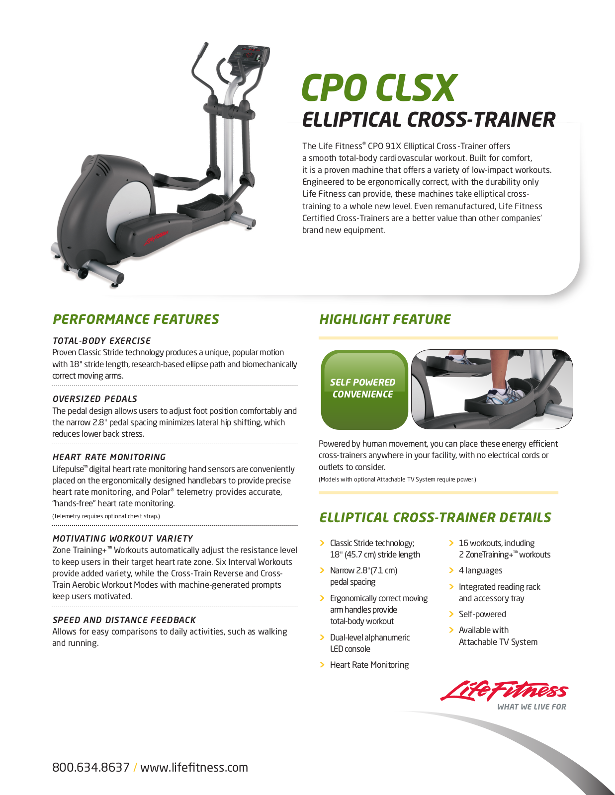 Life Fitness CPO CLSX User Manual