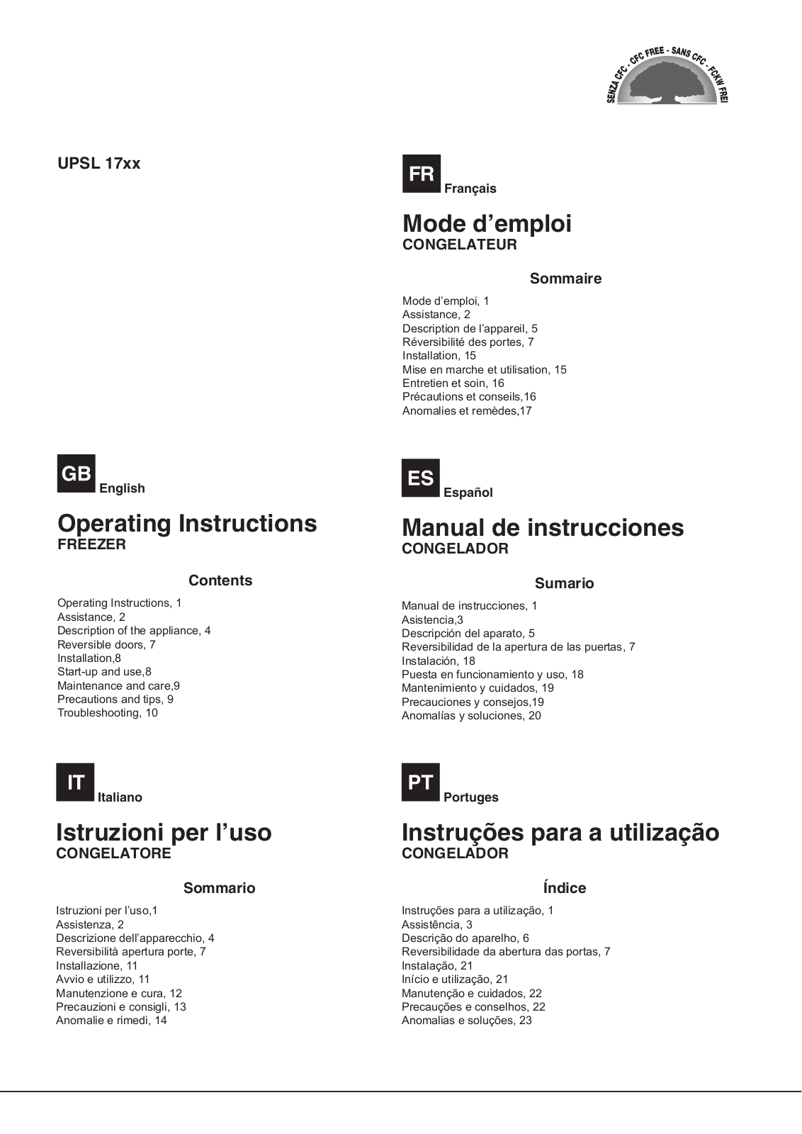 Hotpoint UPSL 1721 User Manual