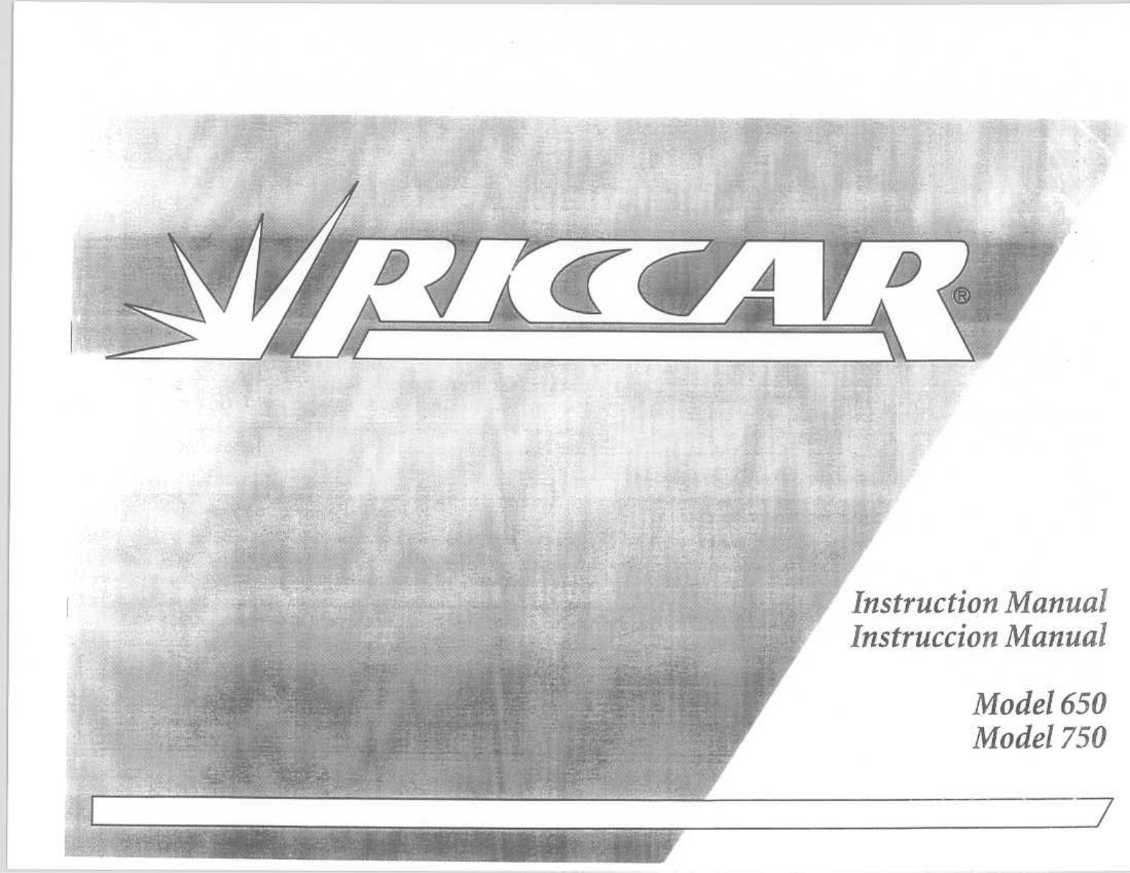 RICCAR R750 Instruction Manual