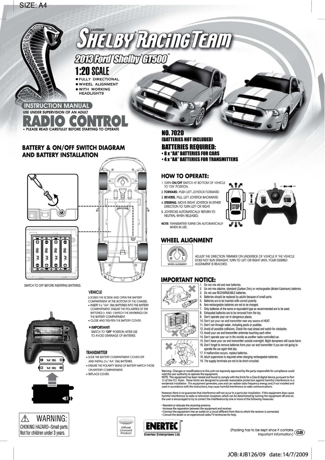 Enertec 7020TX 49, 7020RX 49, 7020TX 27 User Manual