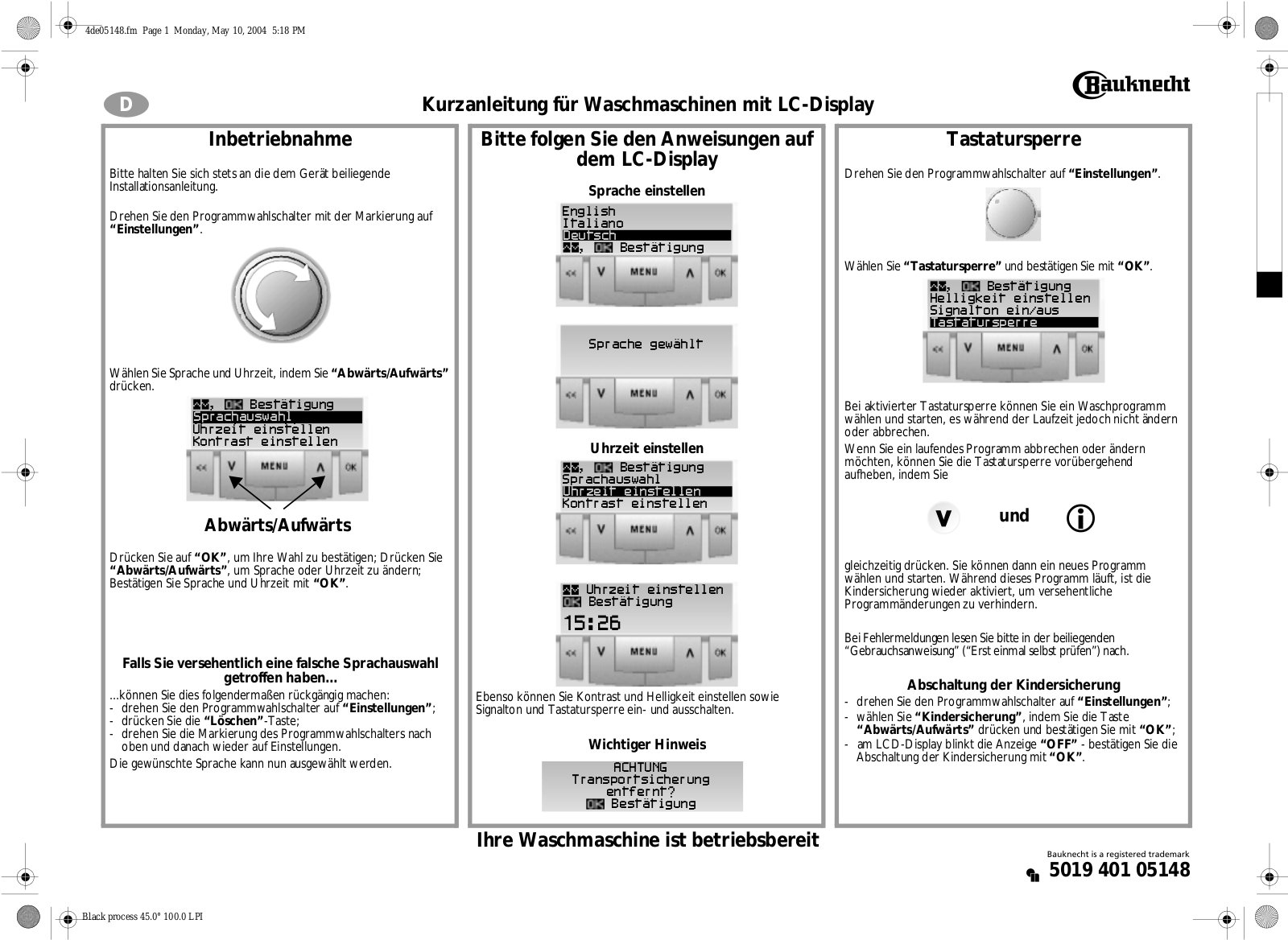 Whirlpool LCD 9767 User Manual