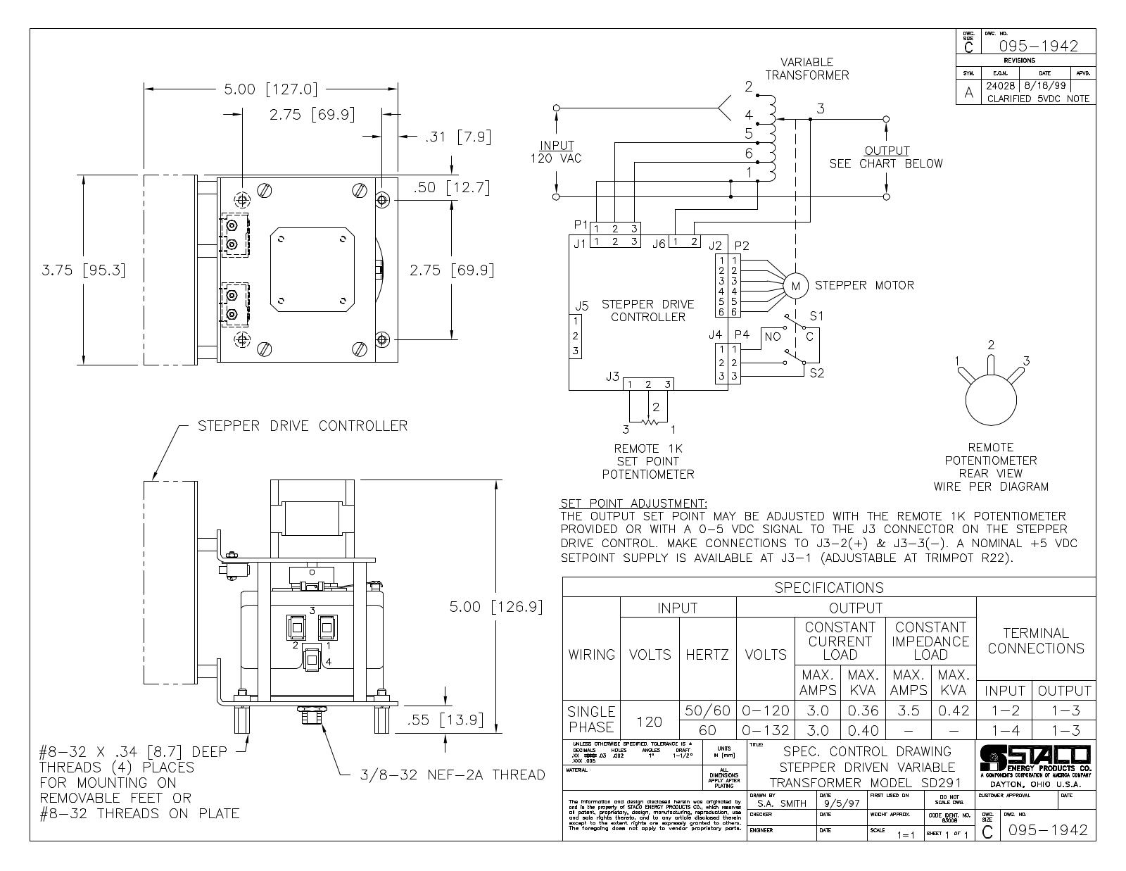 Staco Energy SD291 Dimensional Sheet - ManualMachine.com