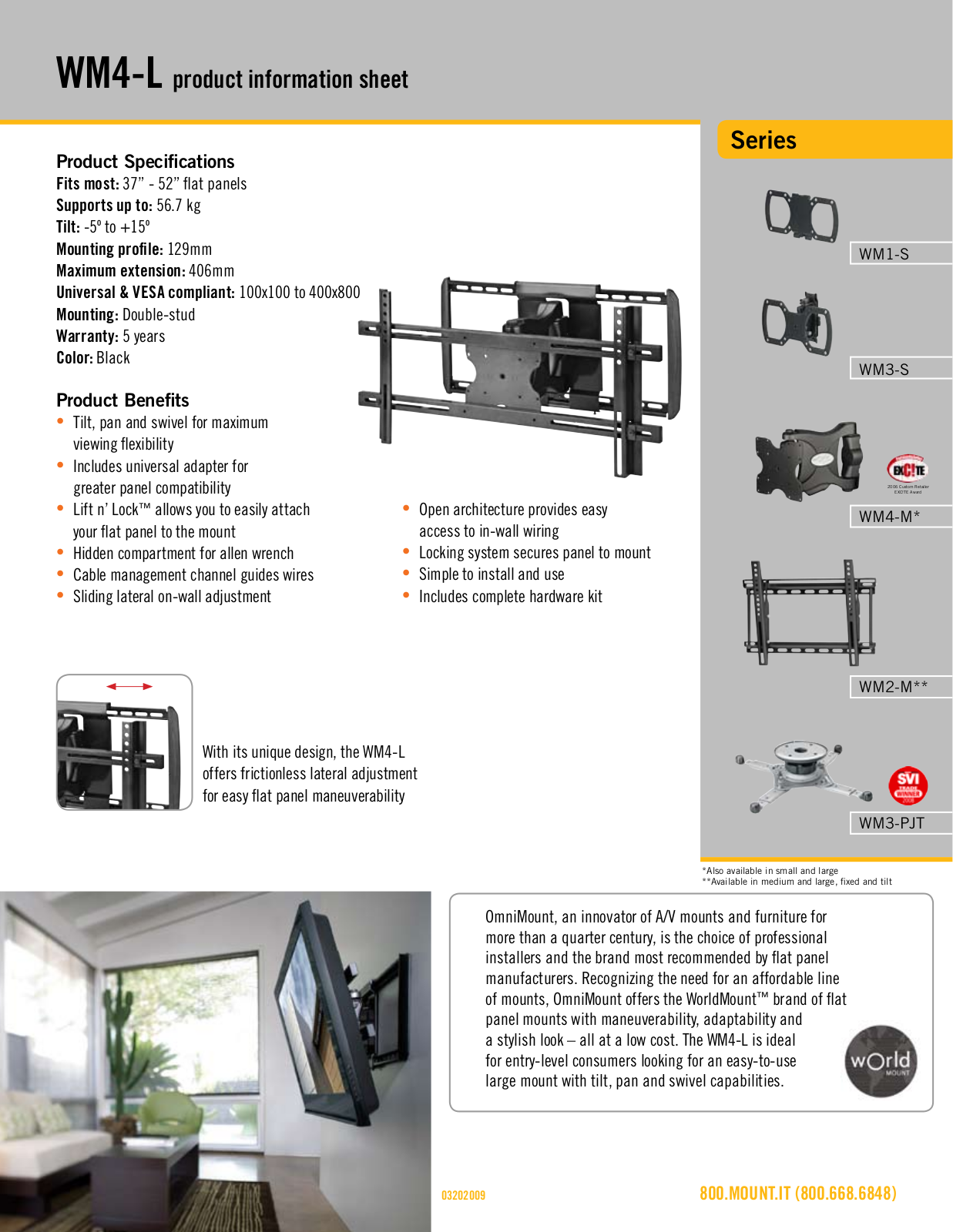 Omnimount WM4-L Sales Sheet