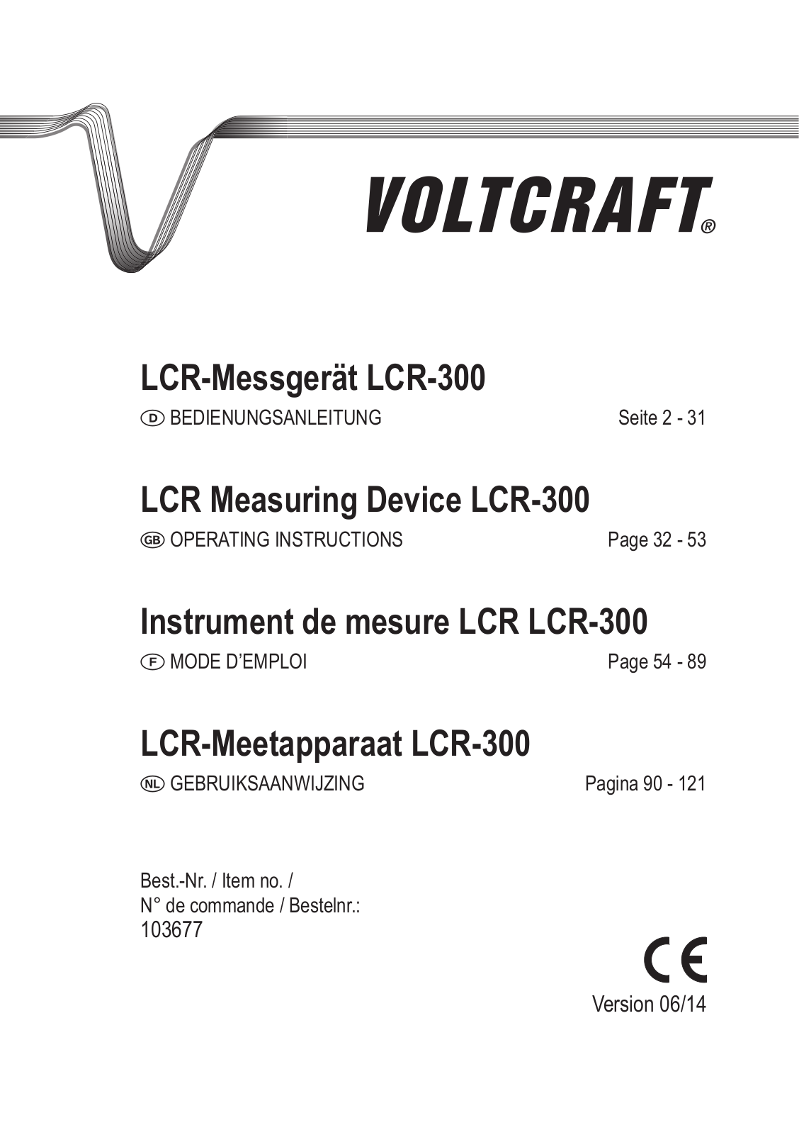 VOLTCRAFT LCR-300 User guide