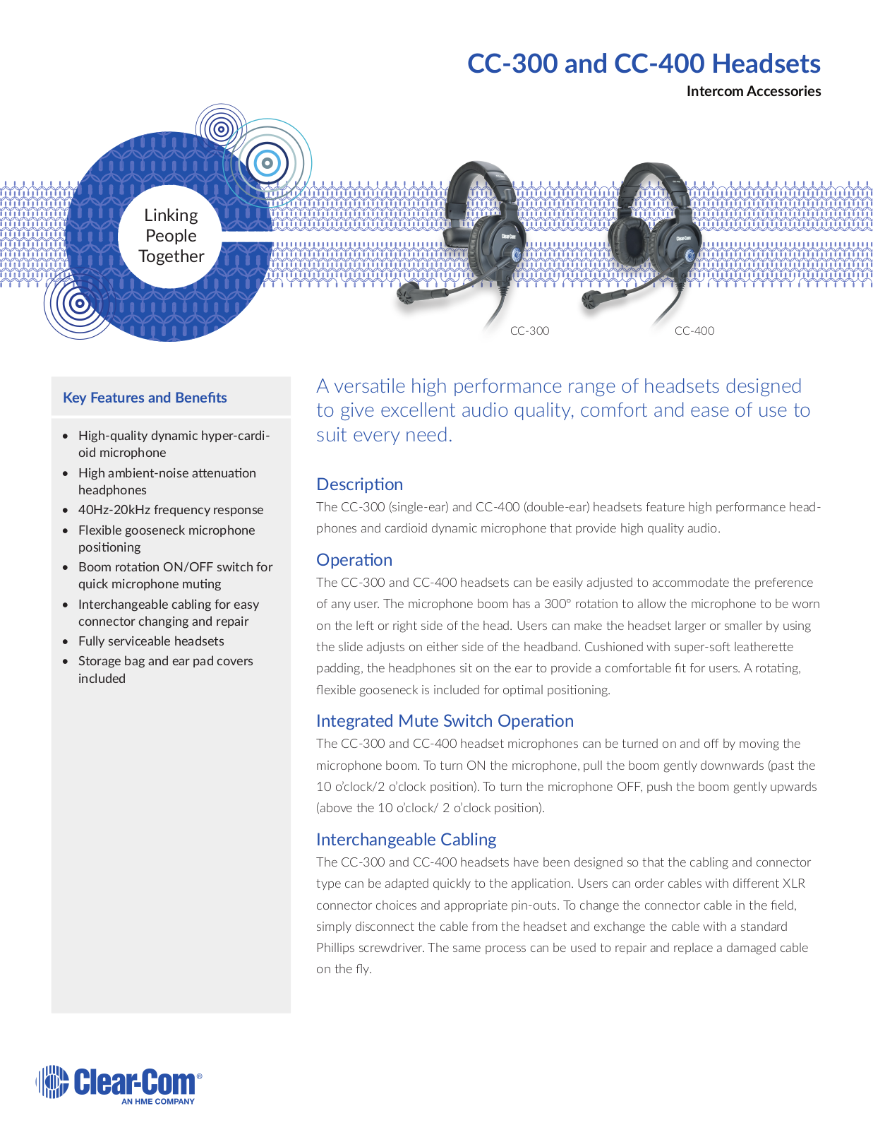 Clear-Com CC-300-X4 Datasheet