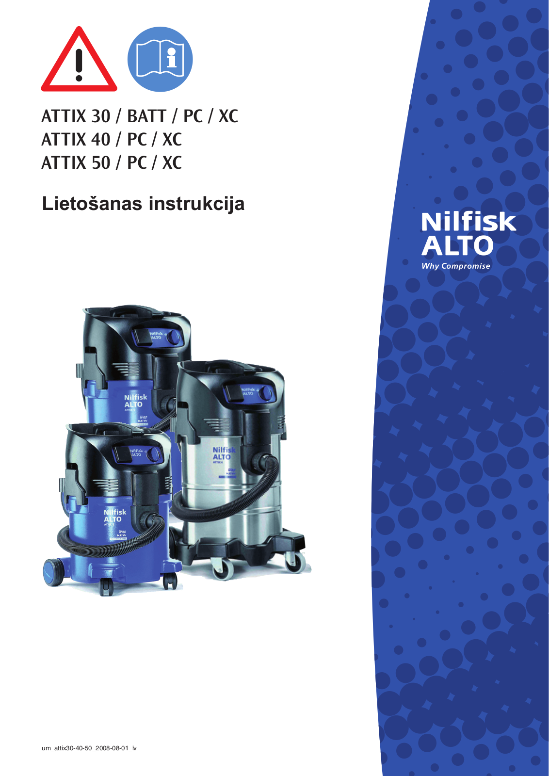 Nilfisk ATTIX 50, ATTIX 40 INOX, ATTIX 30 User Manual