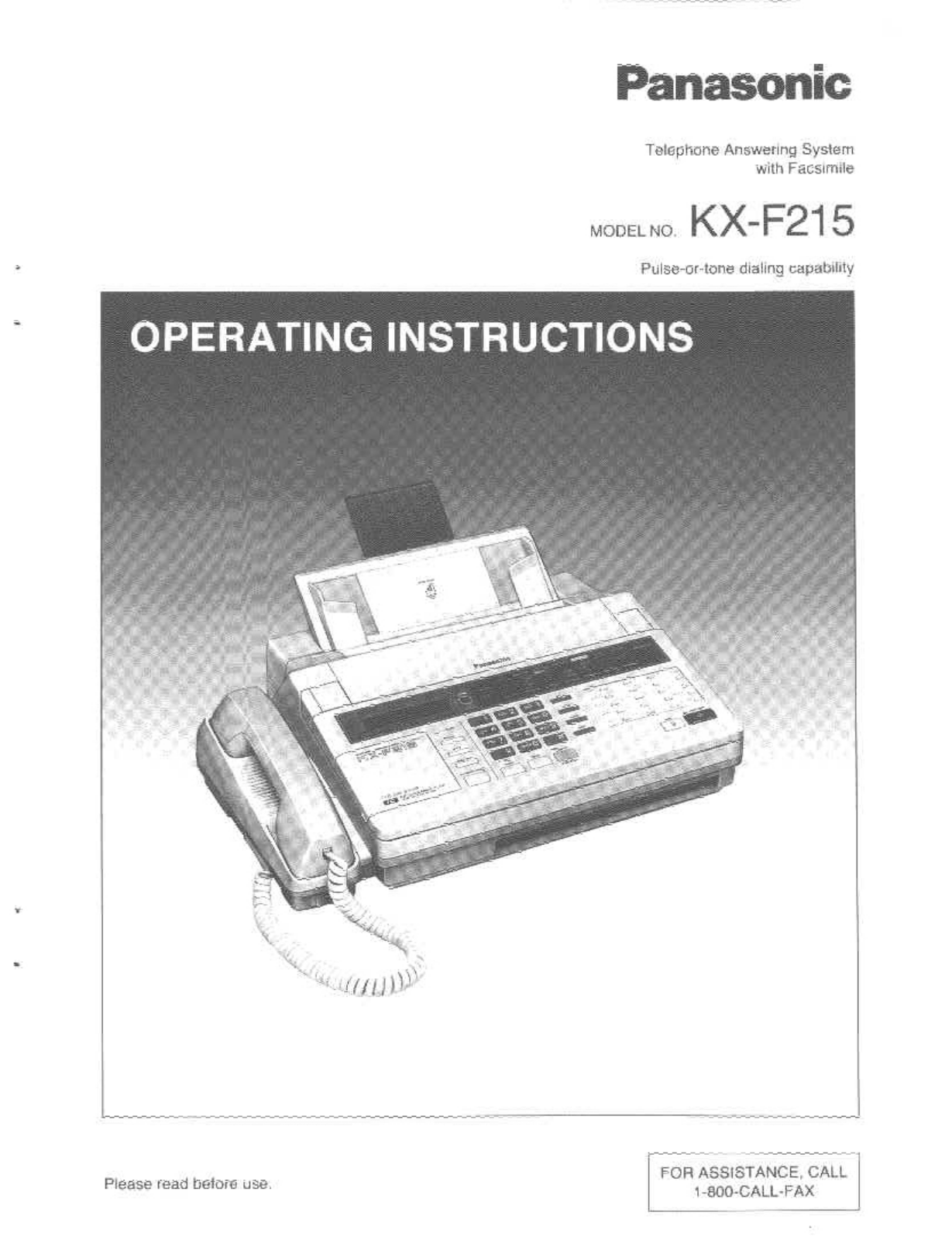 Panasonic KX-F215 Operating Instruction