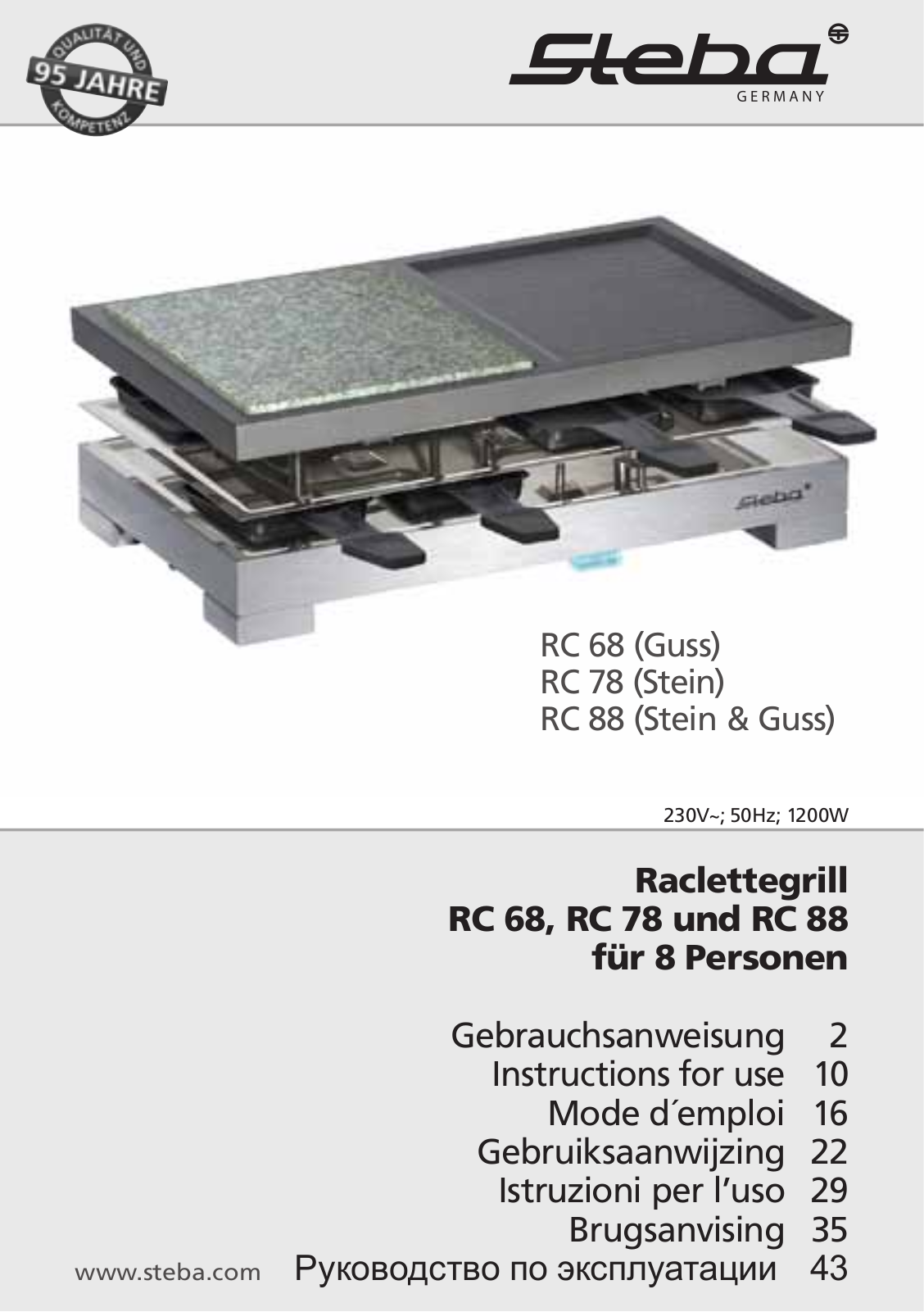 Steba RC 78 operation manual