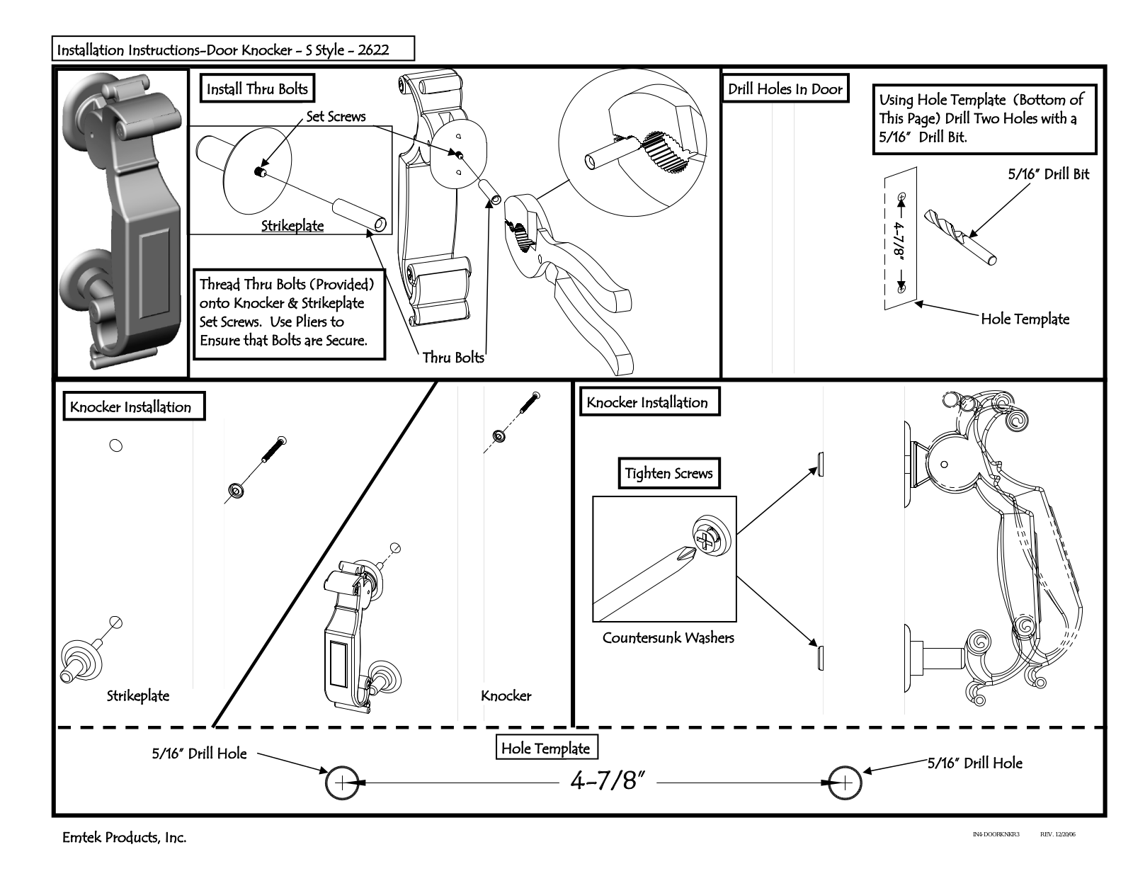 Emtek Door Knocker-S Style User Manual