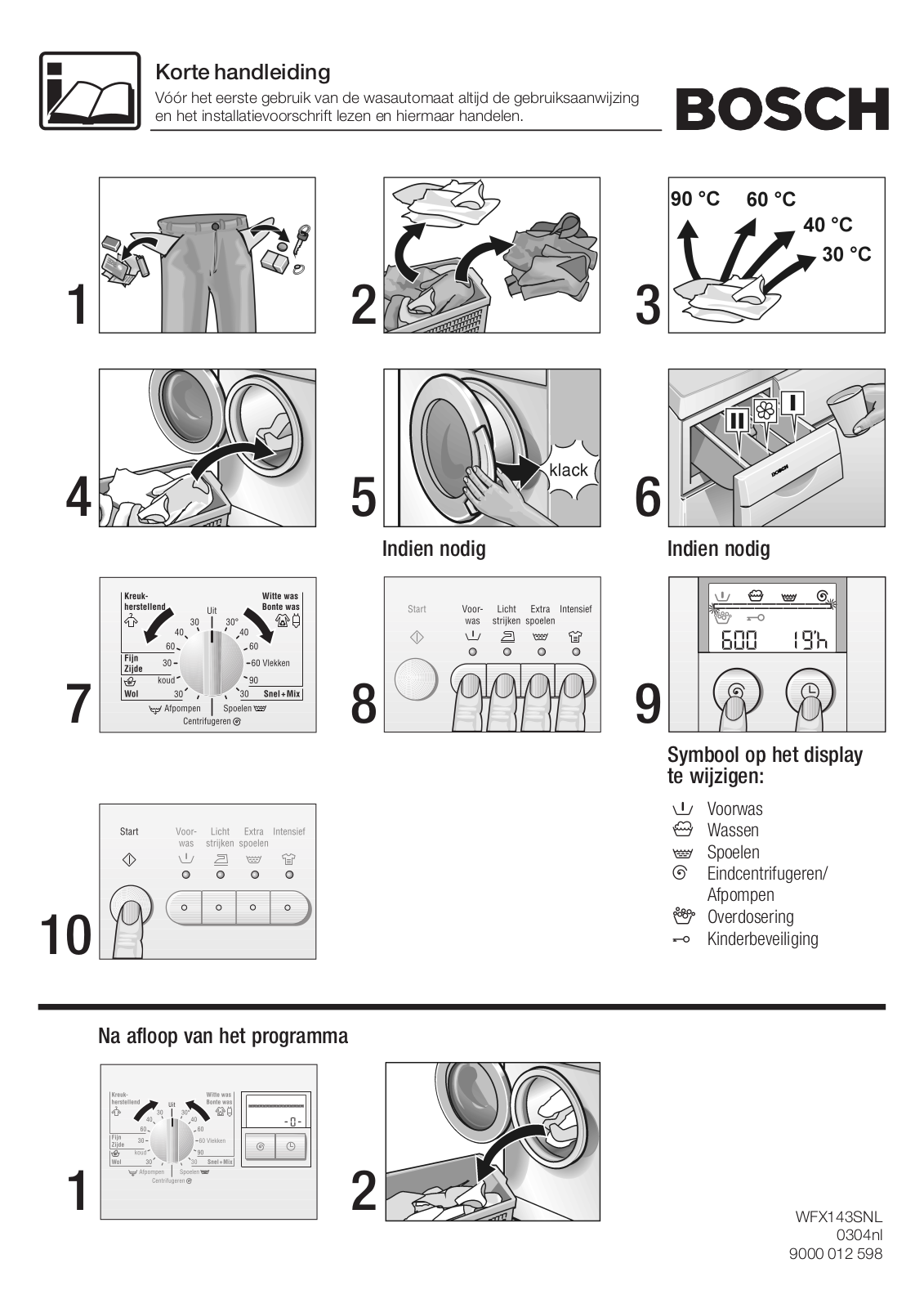 Bosch WFX143SNL User manual