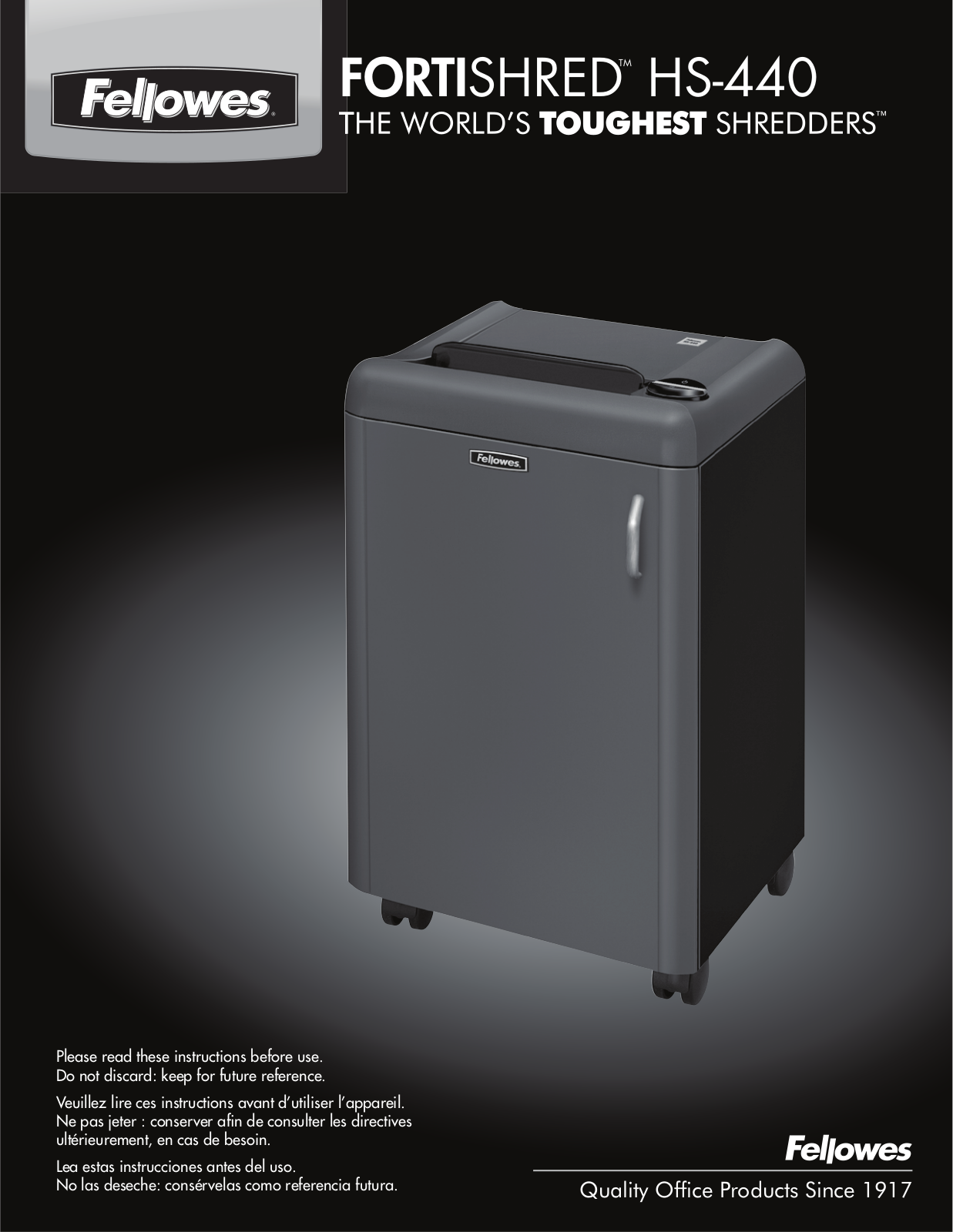 Fellowes Fortishred HS-440 User Manual