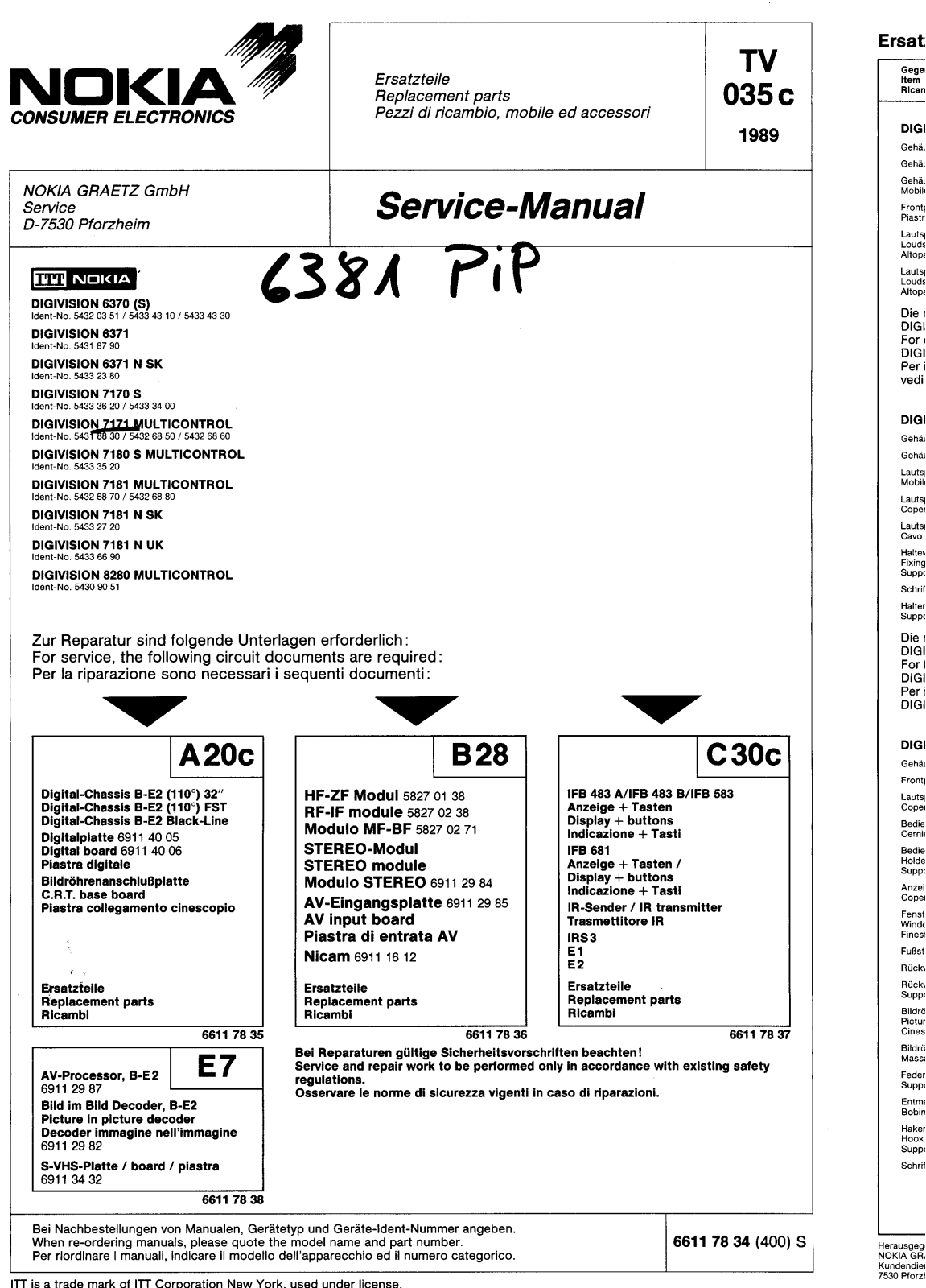 ITT 6370, 6371, 7171, 7180S, 7181 Schematic