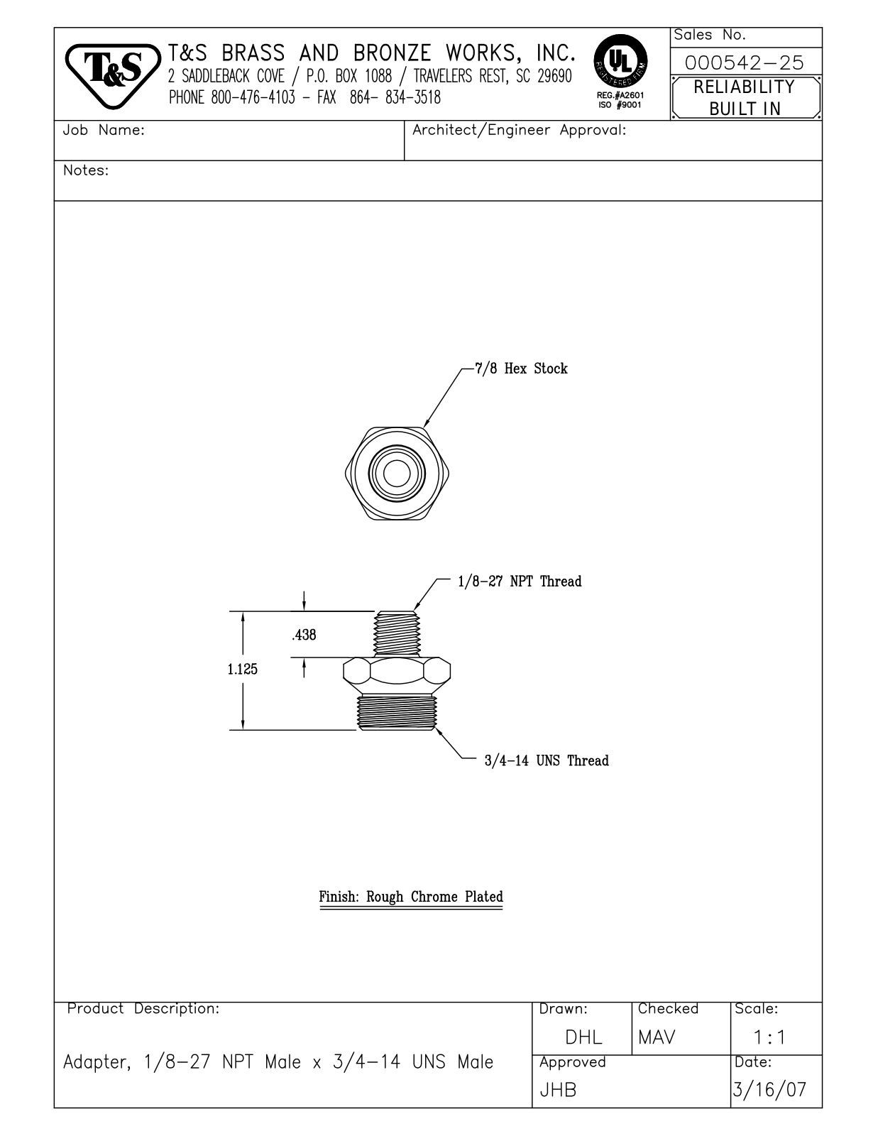 T&S Brass 000542-25 User Manual