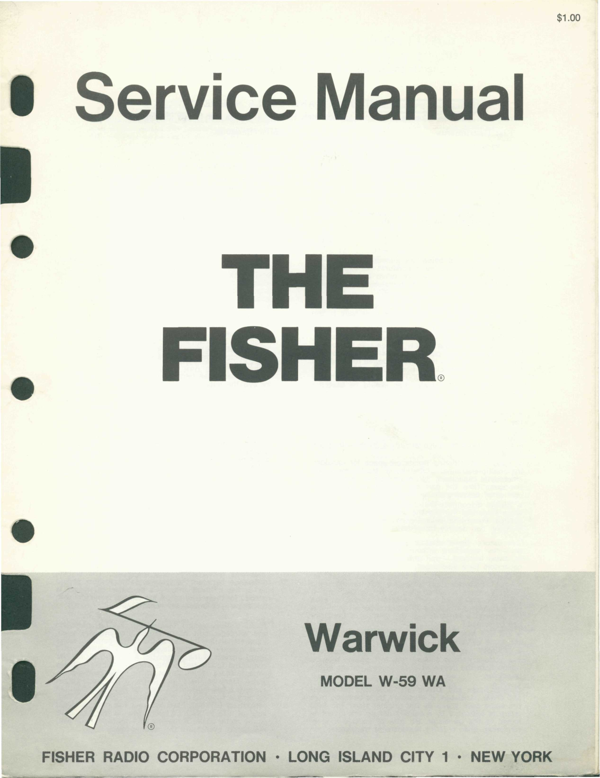 Fisher Warwick-W-59-WA Service Manual