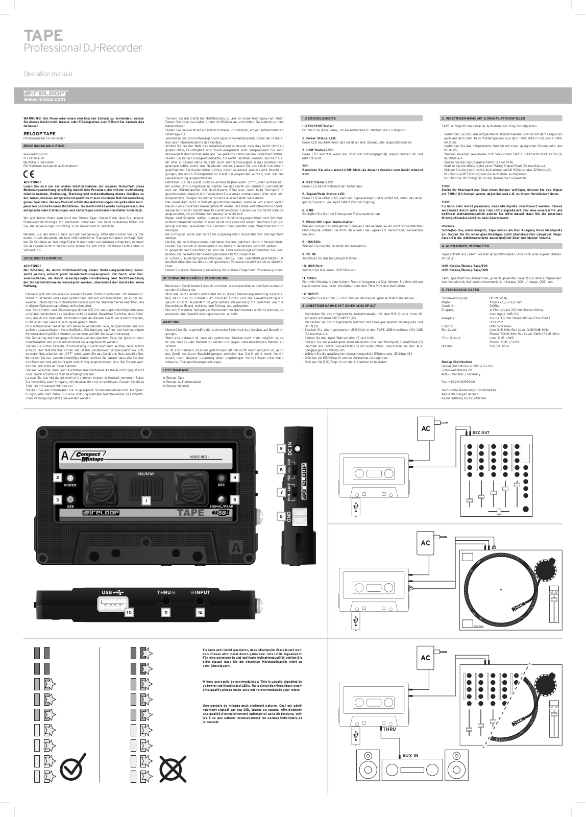 Reloop Tape 2.0 operation manual