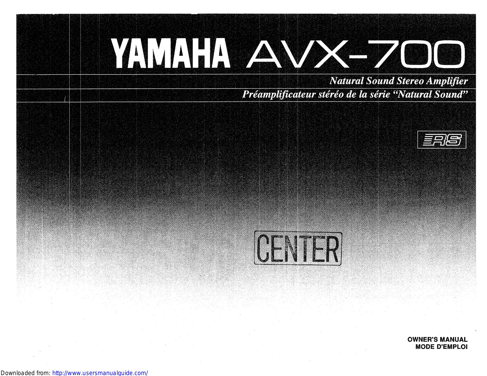 Yamaha Audio AVX-700 User Manual