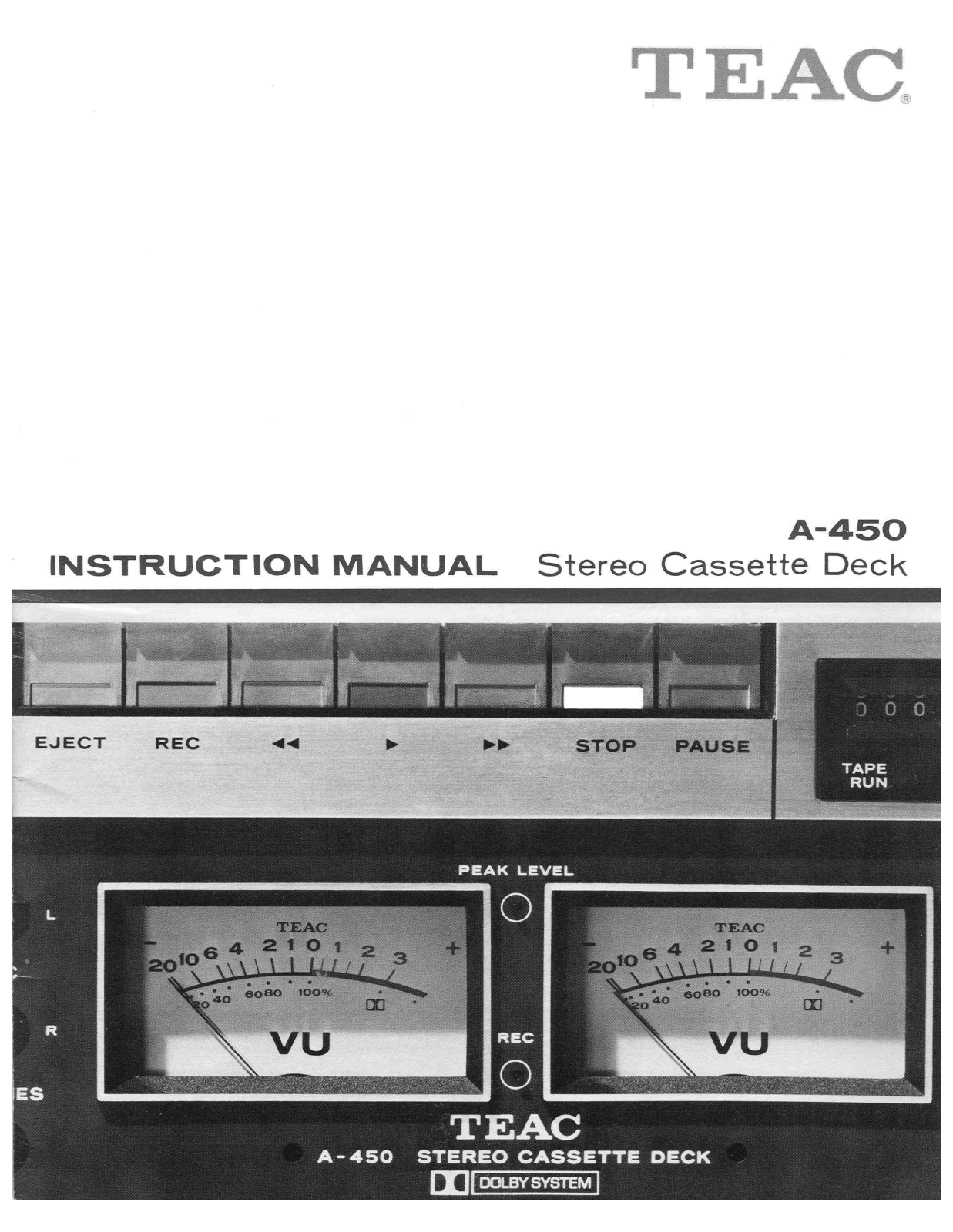 TEAC A-450 Owners manual