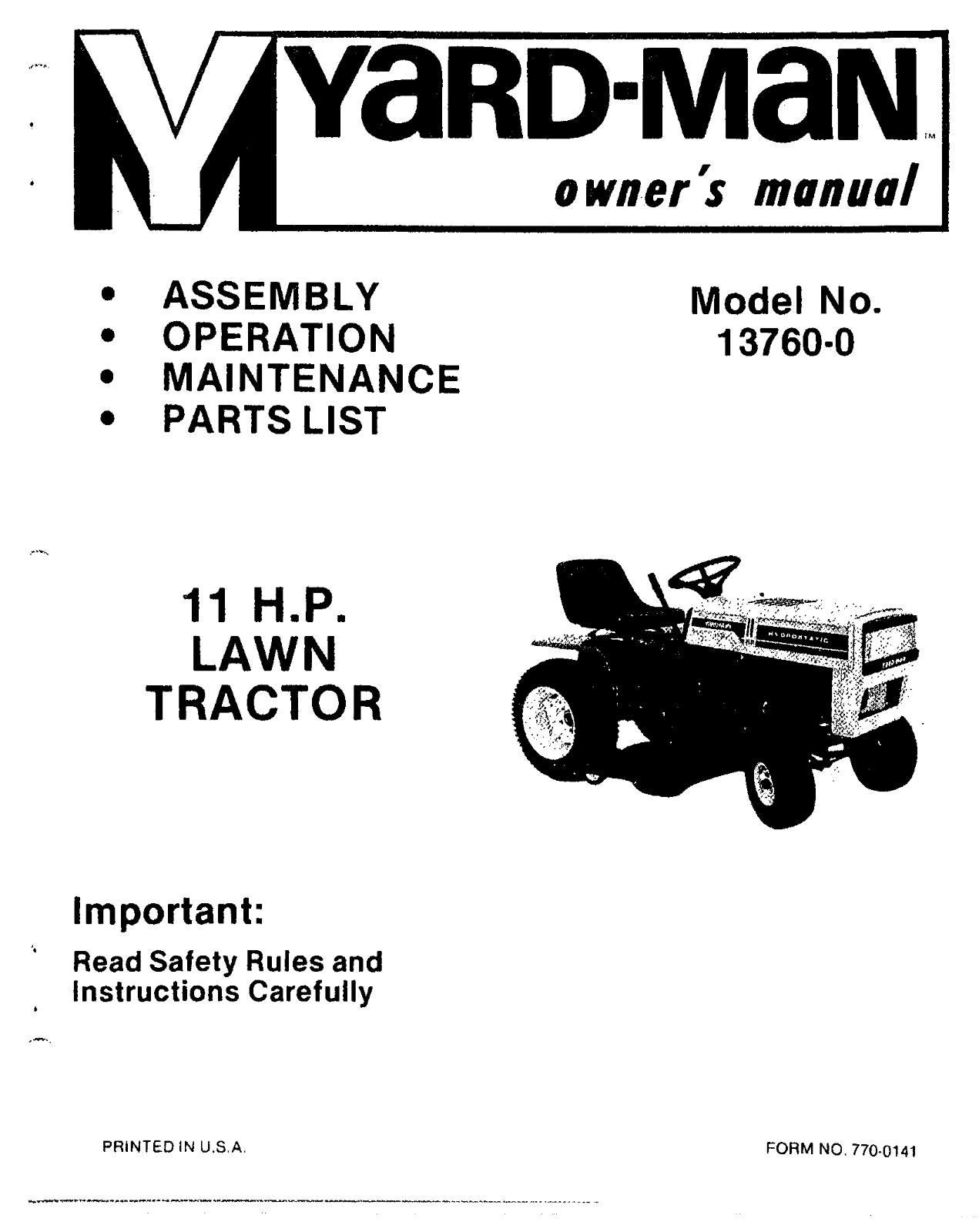 Bolens 132-050A User Manual