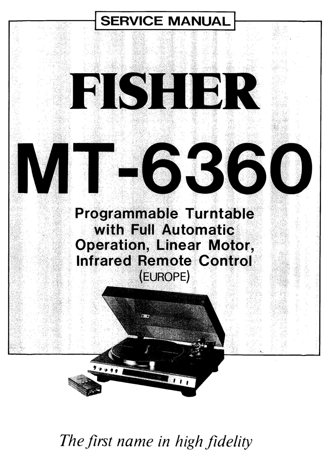 Fisher MT-6360 Service Manual