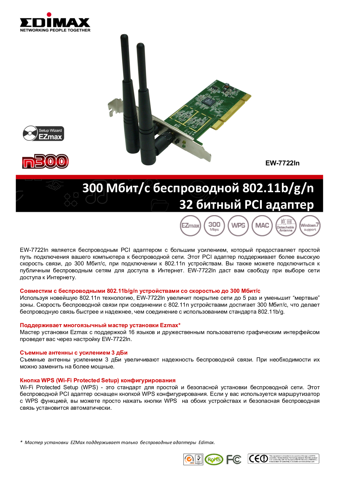 EDIMAX TECHNOLOGY EW-7722In User Manual