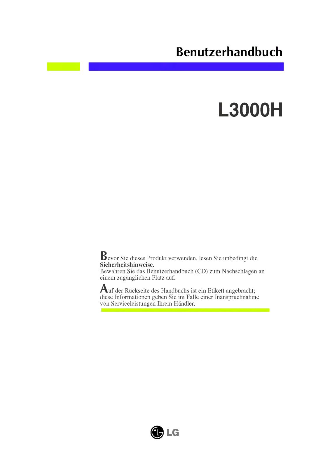 LG L3000H User Guide