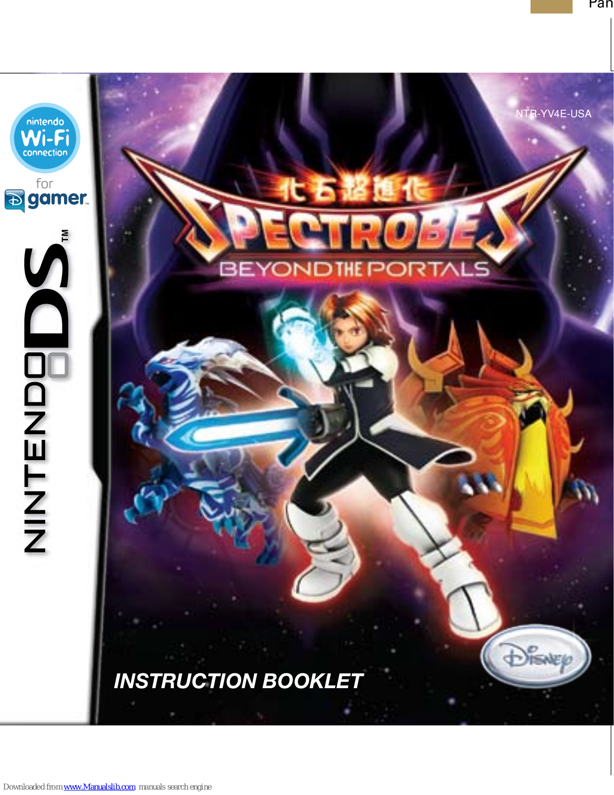 Disney Spectrobes: Beyond the Portals NTR-YV4E-USA, Spectrobes: Beyond the Portals Instruction Booklet