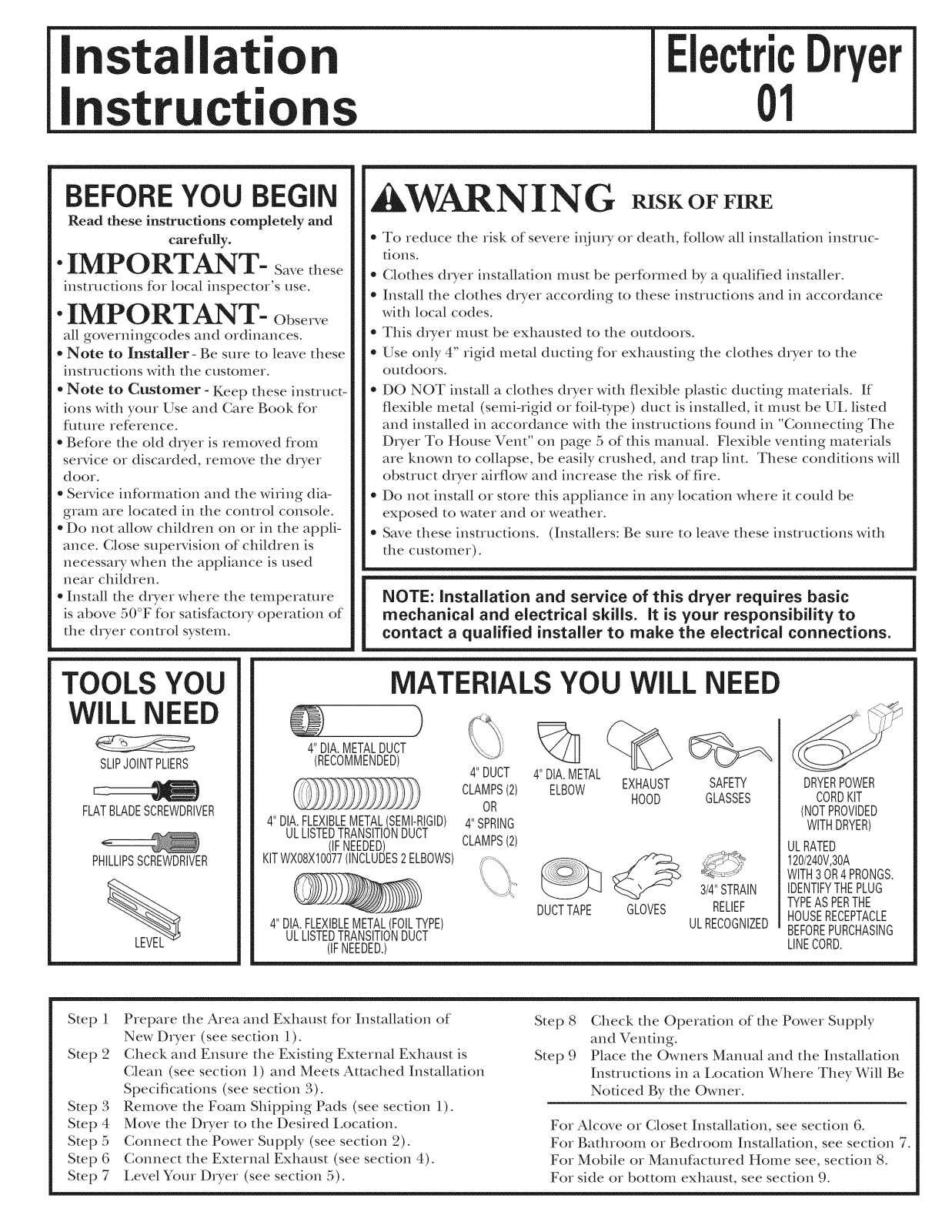 GE DCCB330EG0WC Installation Guide