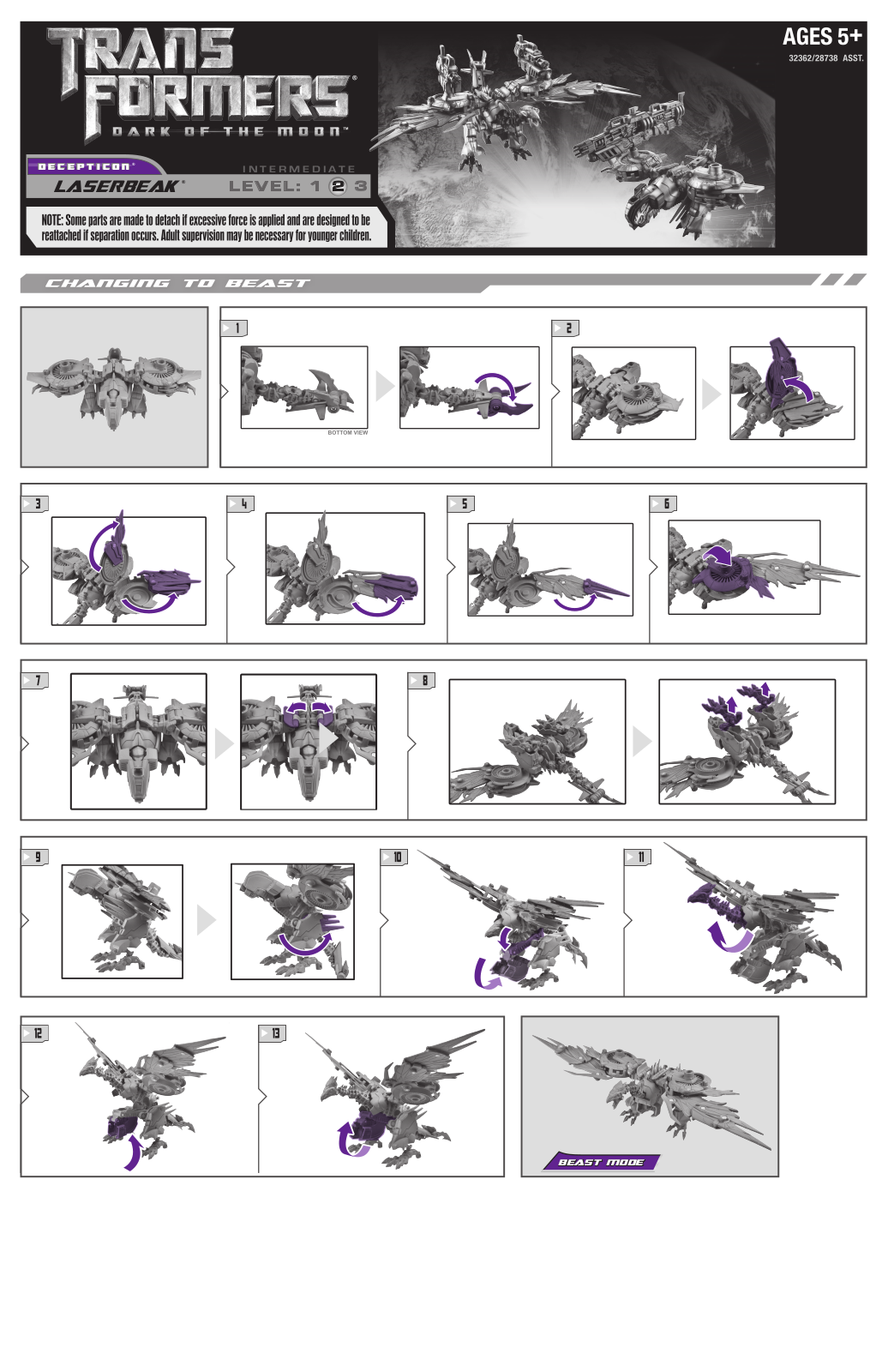 HASBRO Transformers DOTM Laserbeak User Manual