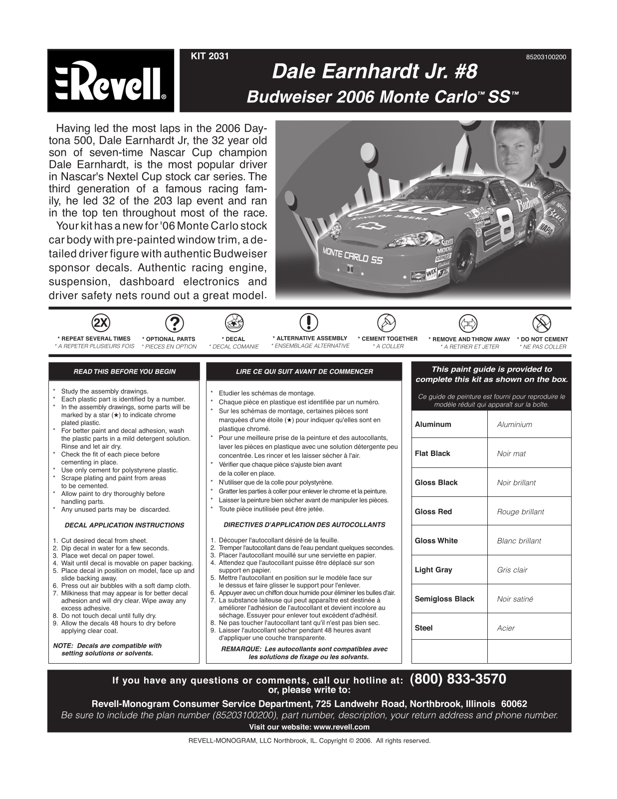 REVELL Dale Earnhardt Jr. User Manual