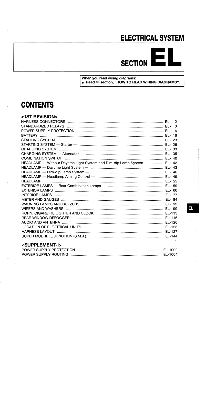 Nissan EL Service Manual