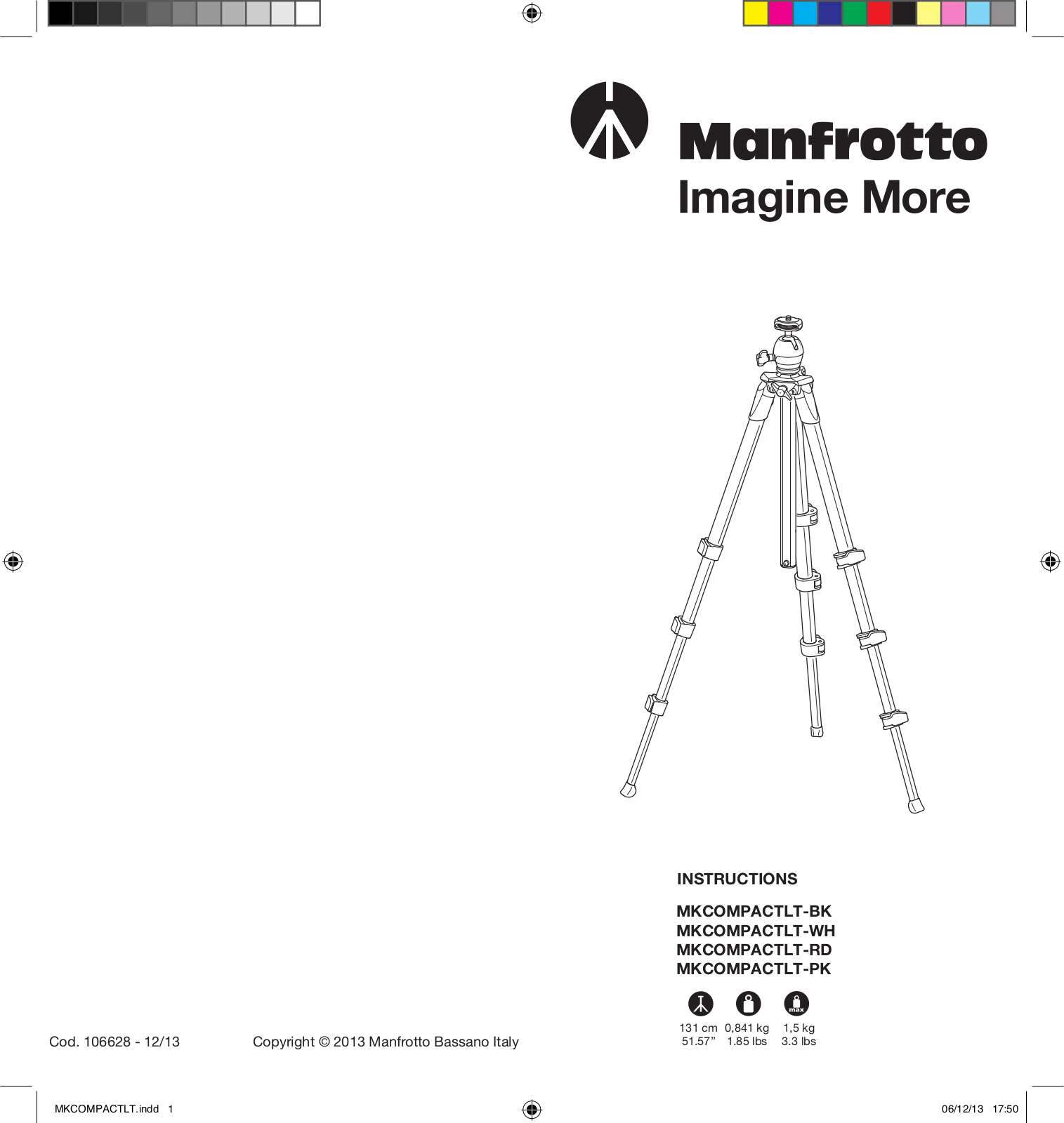 Manfrotto MKCOMPACTLT-PK Compact Light User manual