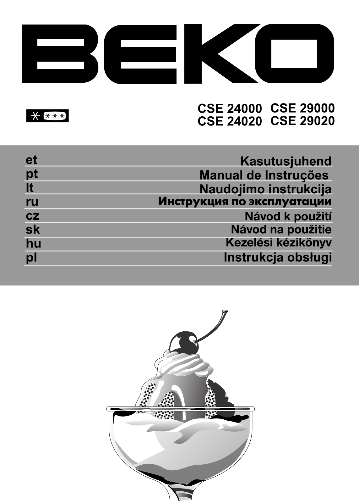 Beko CSA 24020, CSA 24000, CSA 29000, CSA 29020 User Manual