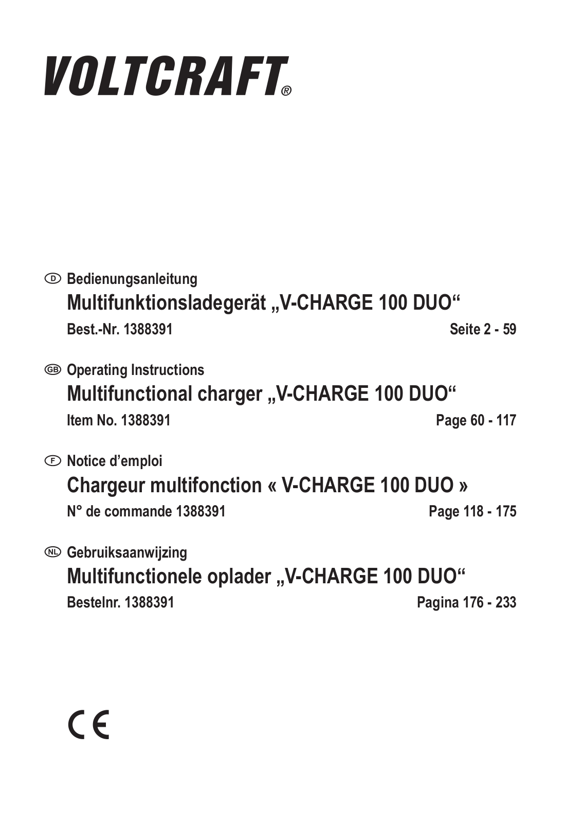 VOLTCRAFT V-CHARGE 100 DUO User guide