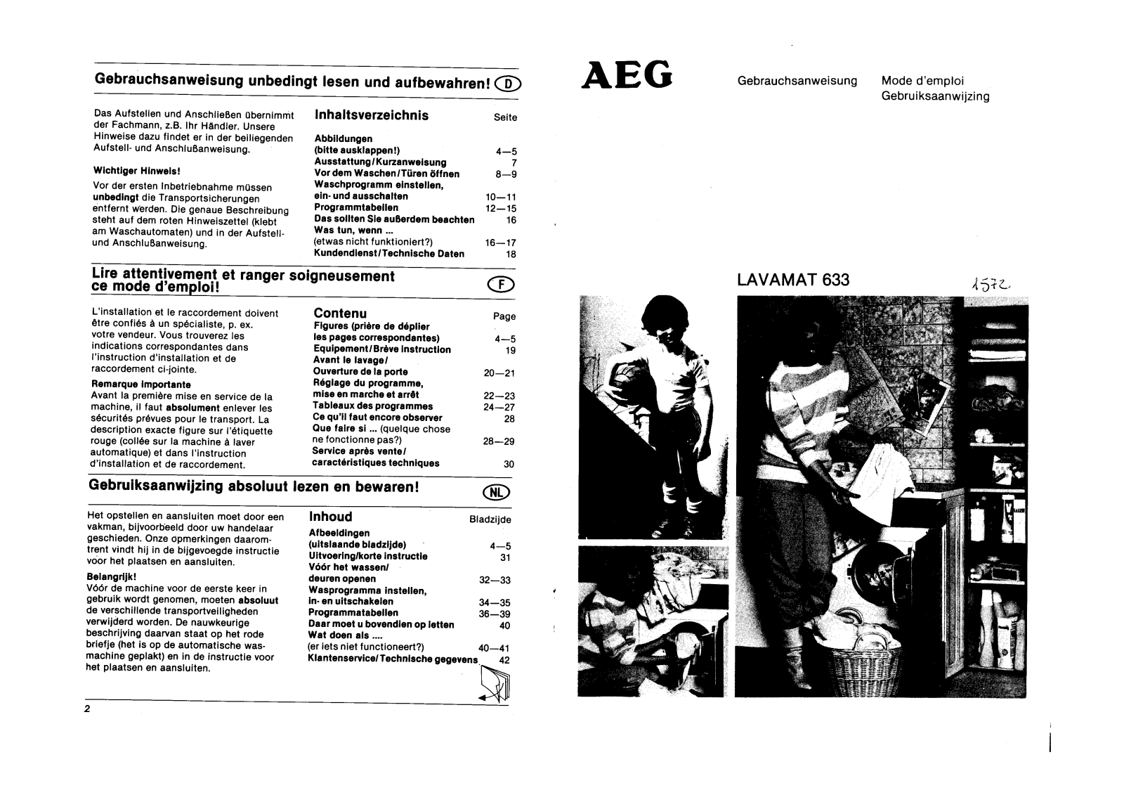 Aeg 633 User Manual