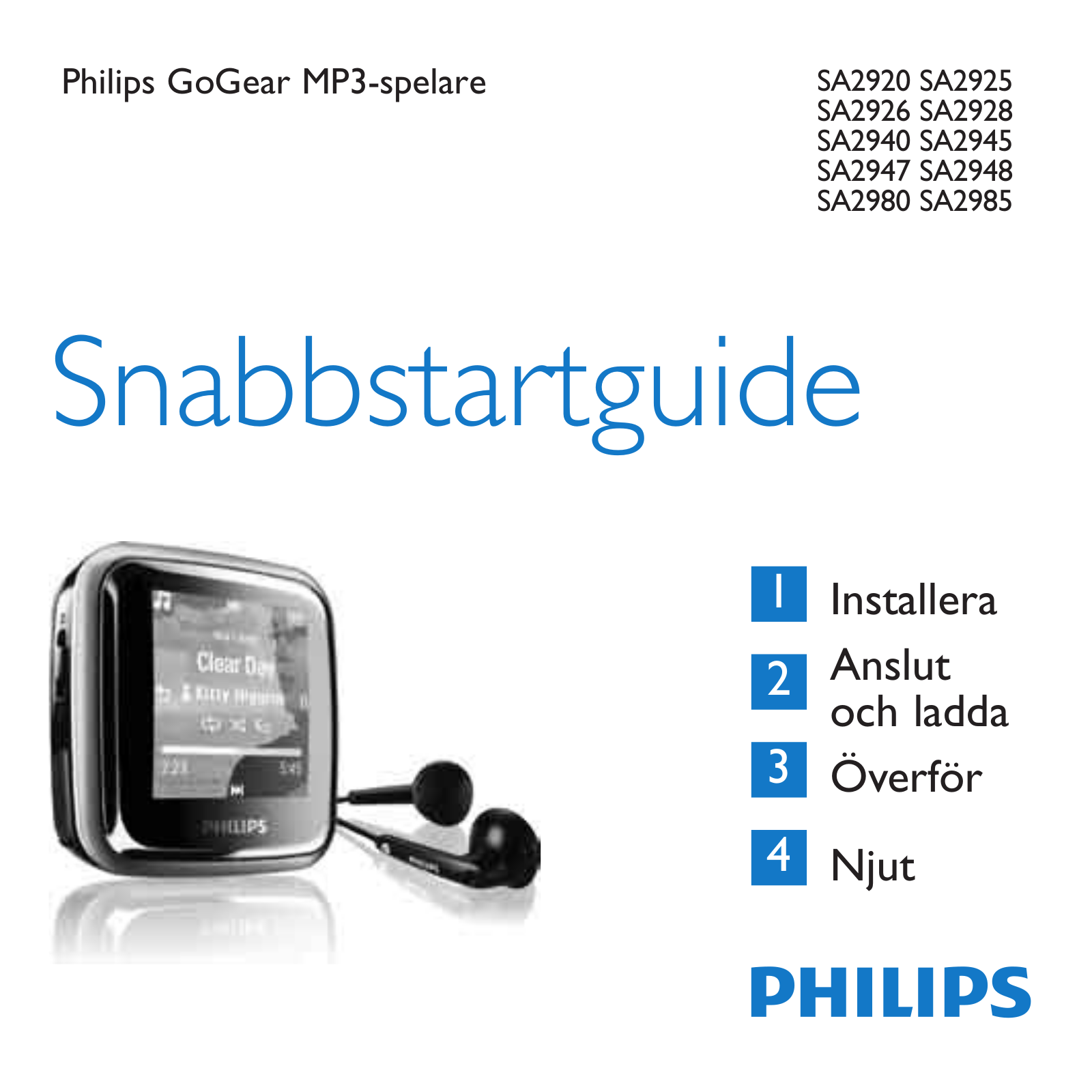 Philips SA2925, SA2945, SA2980 User Manual