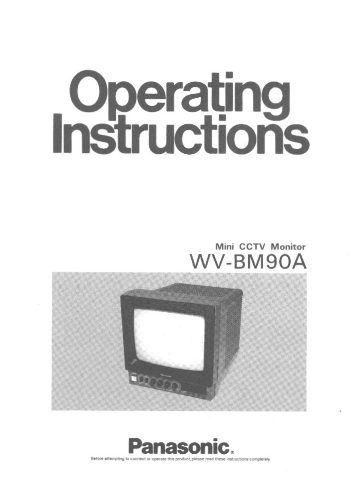 Panasonic WV-BM90A User Manual