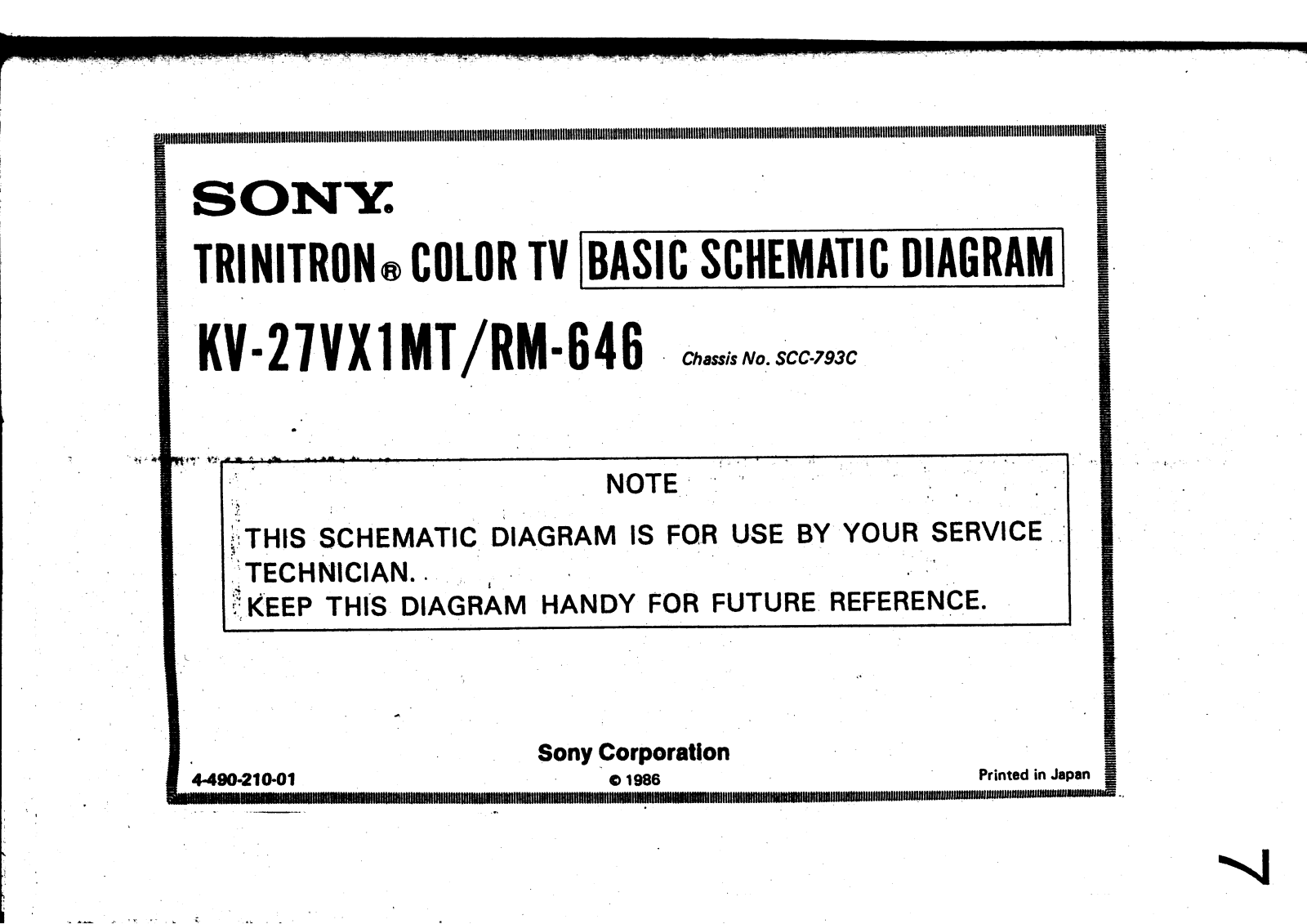 SONY KV 27VX1MT Service Manual