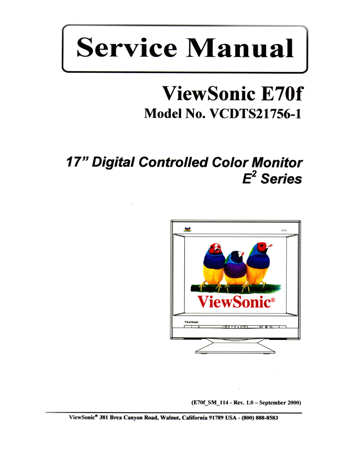 ViewSonic E70f User Manual