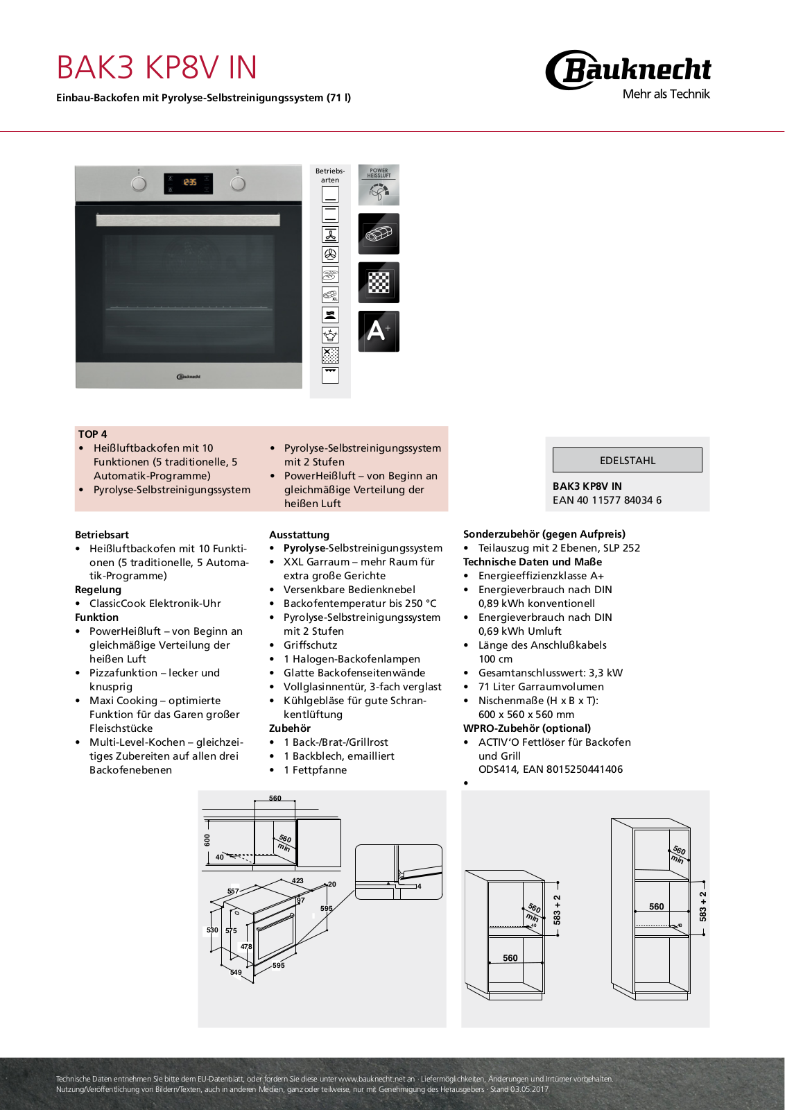 Bauknecht BAK3 KP8V IN User Manual