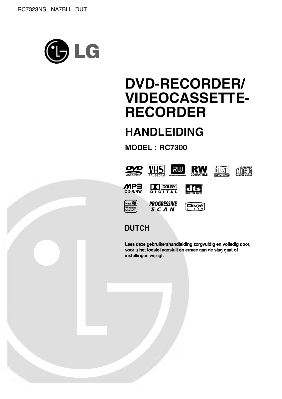 LG RC7323NSL Instruction manual