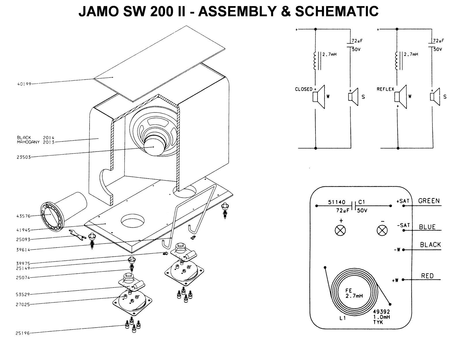 Jamo SW200 II Schematic