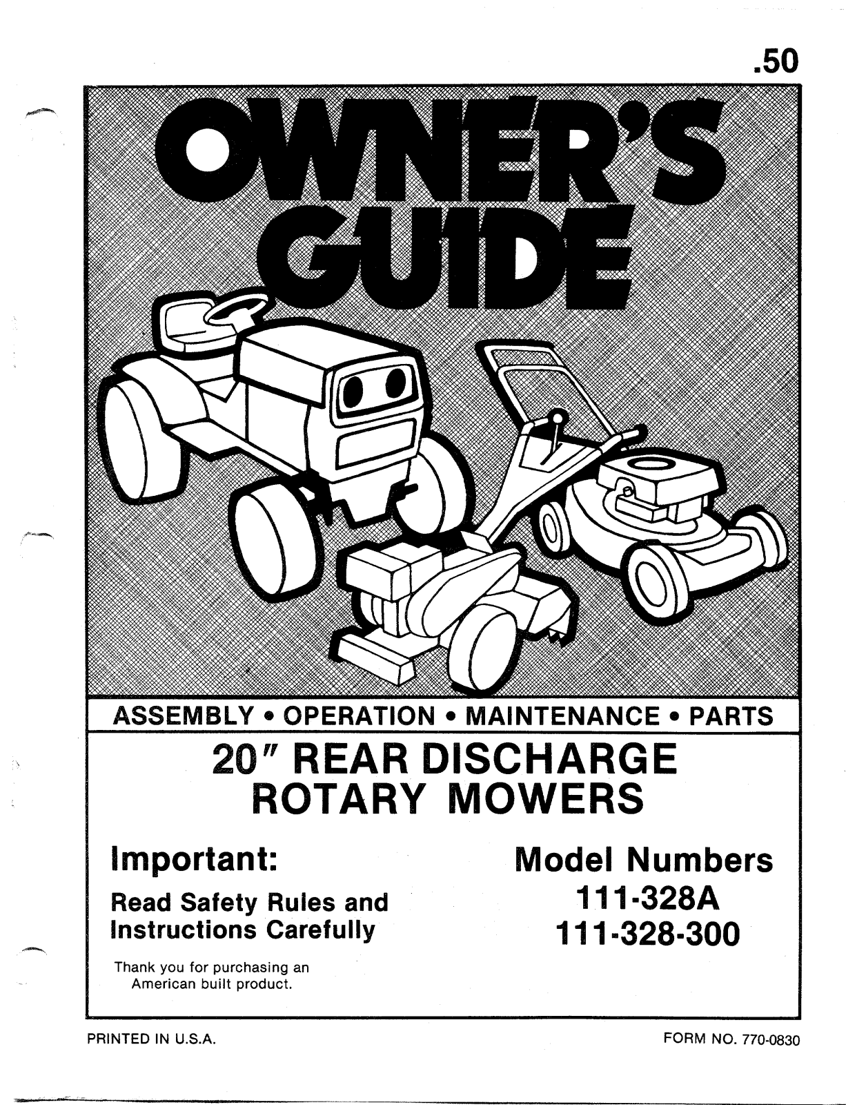 MTD 111-328A User Manual